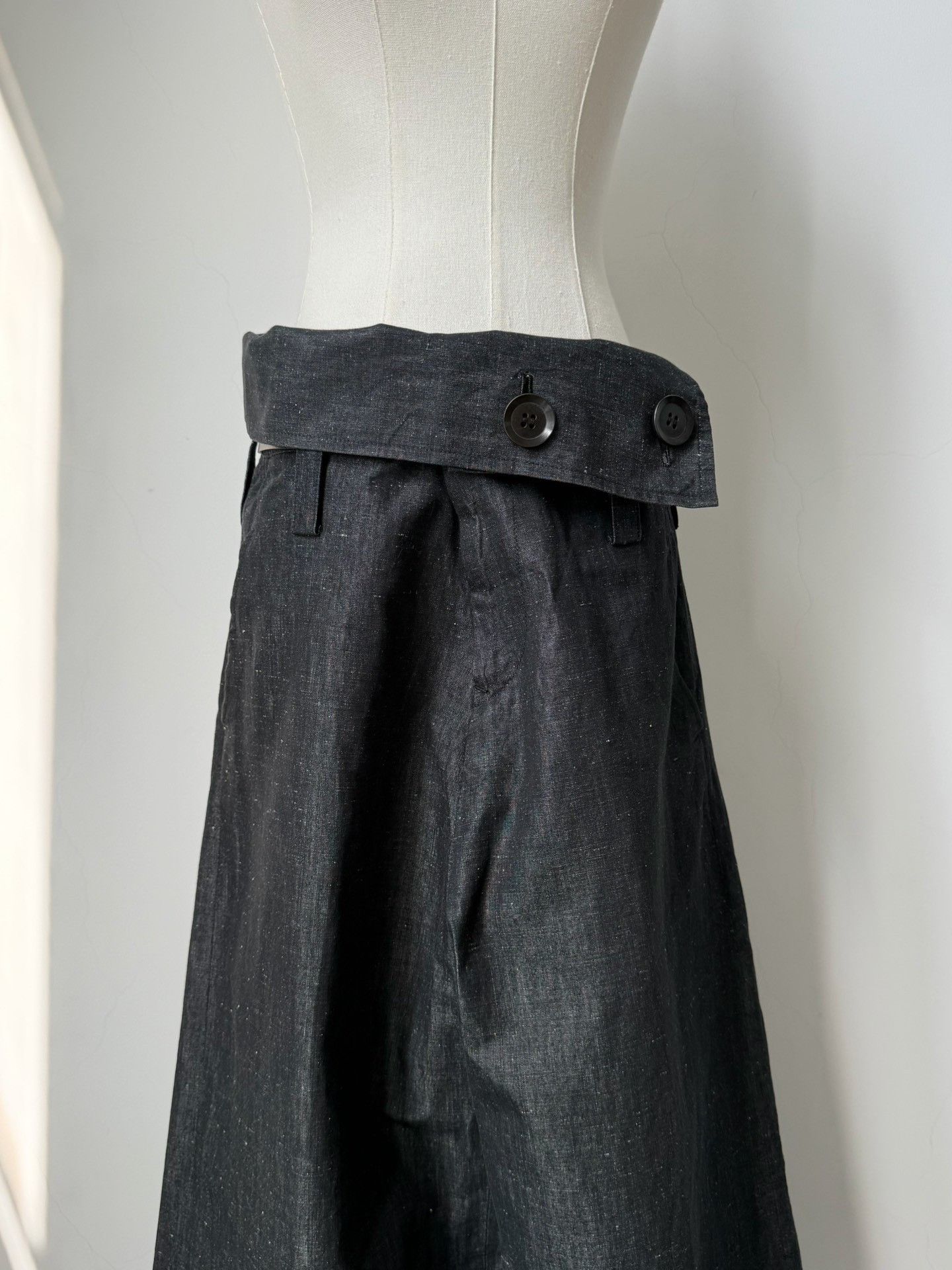 Yohji Yamamoto Yohji Yamamoto Y's Fold-Over Wide-Leg Pants Size 42" / US 20 - 2 Thumbnail