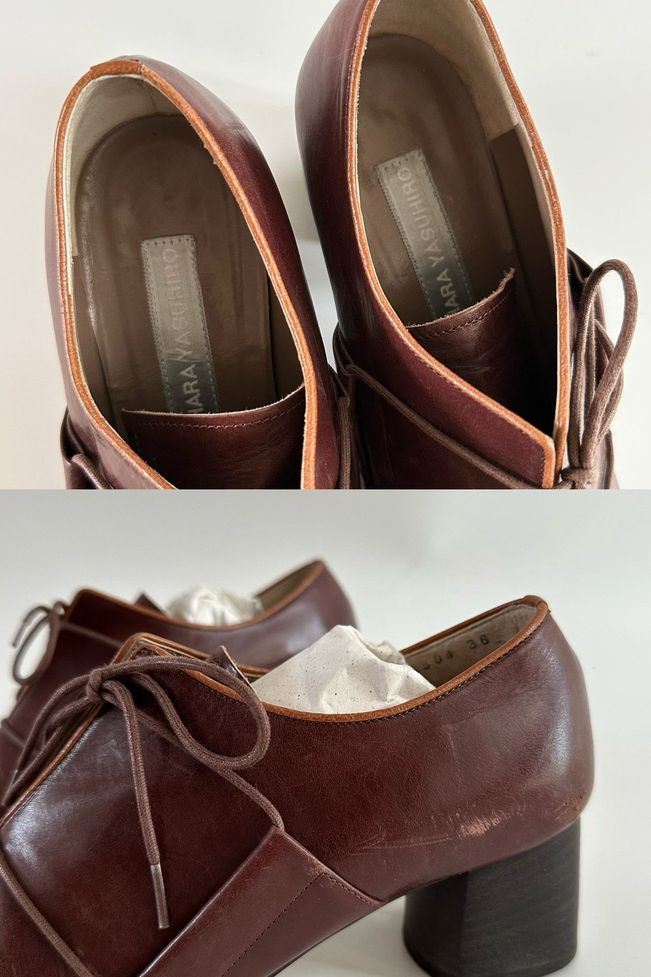 Maison MIHARA YASUHIRO Mihara Yasuhiro Vintage Square-Toe Leather Shoes Size US 7 / IT 37 - 8 Thumbnail