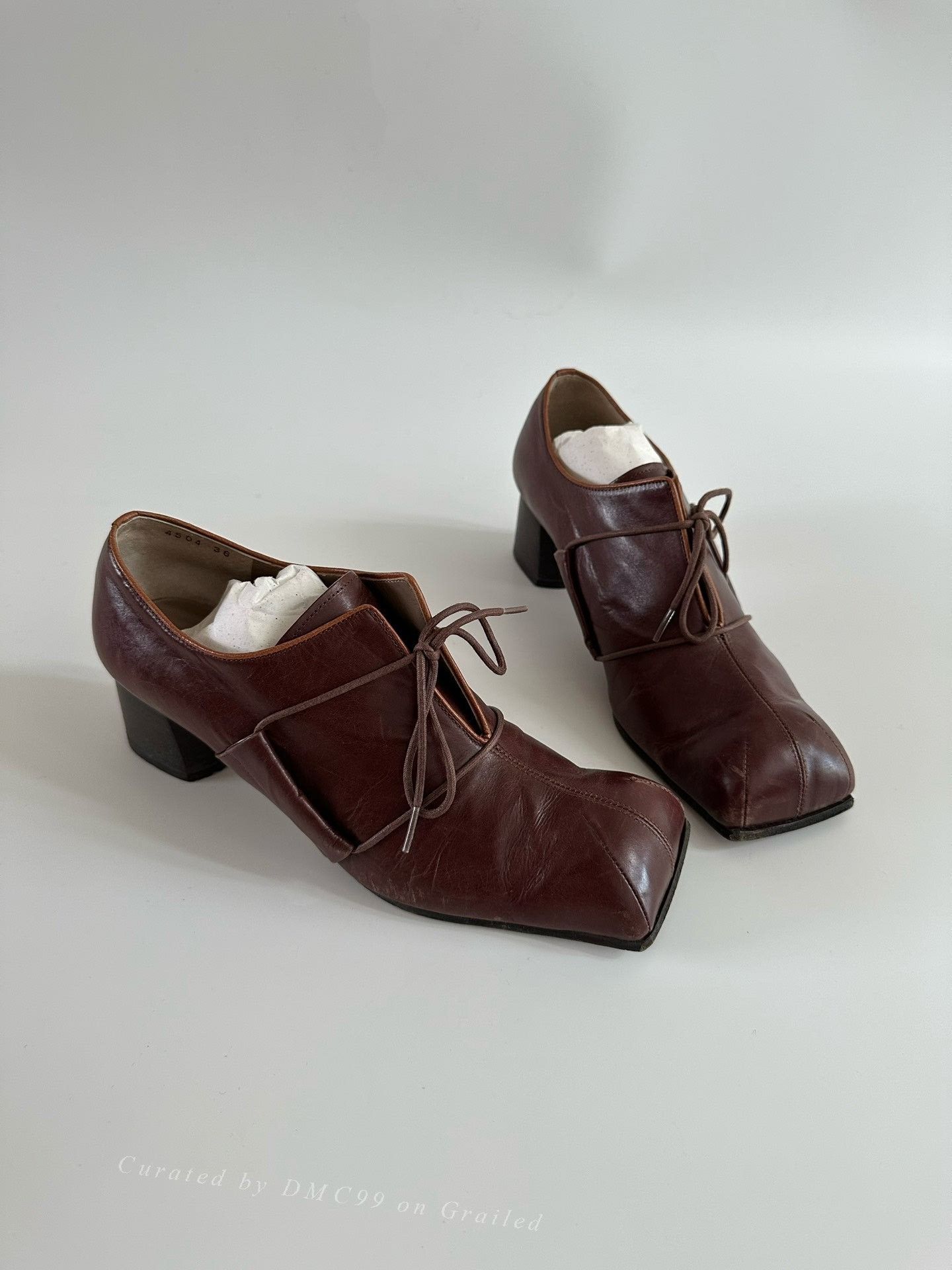 Maison MIHARA YASUHIRO Mihara Yasuhiro Vintage Square-Toe Leather Shoes Size US 7 / IT 37 - 2 Thumbnail