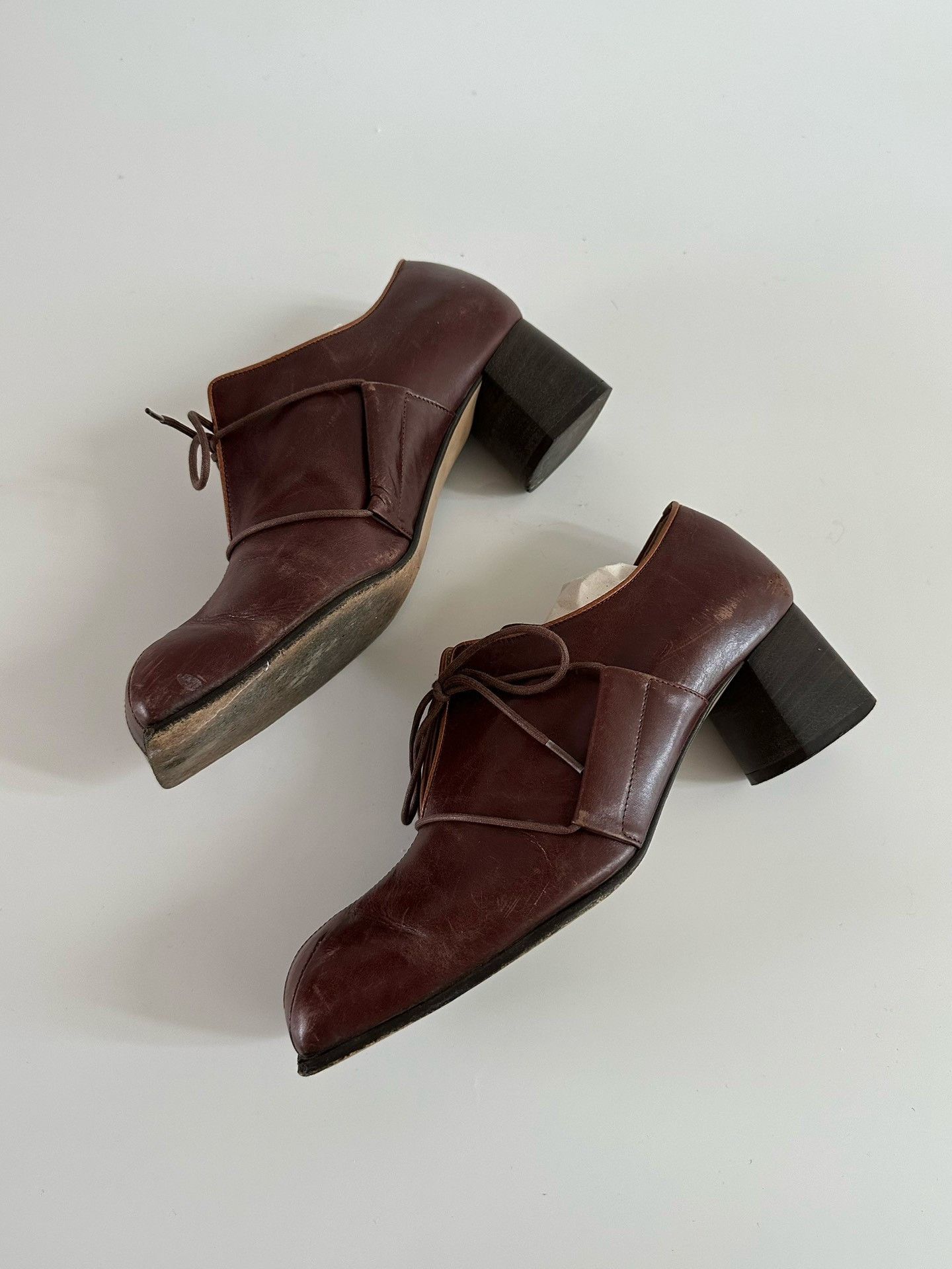 Maison MIHARA YASUHIRO Mihara Yasuhiro Vintage Square-Toe Leather Shoes Size US 7 / IT 37 - 4 Thumbnail