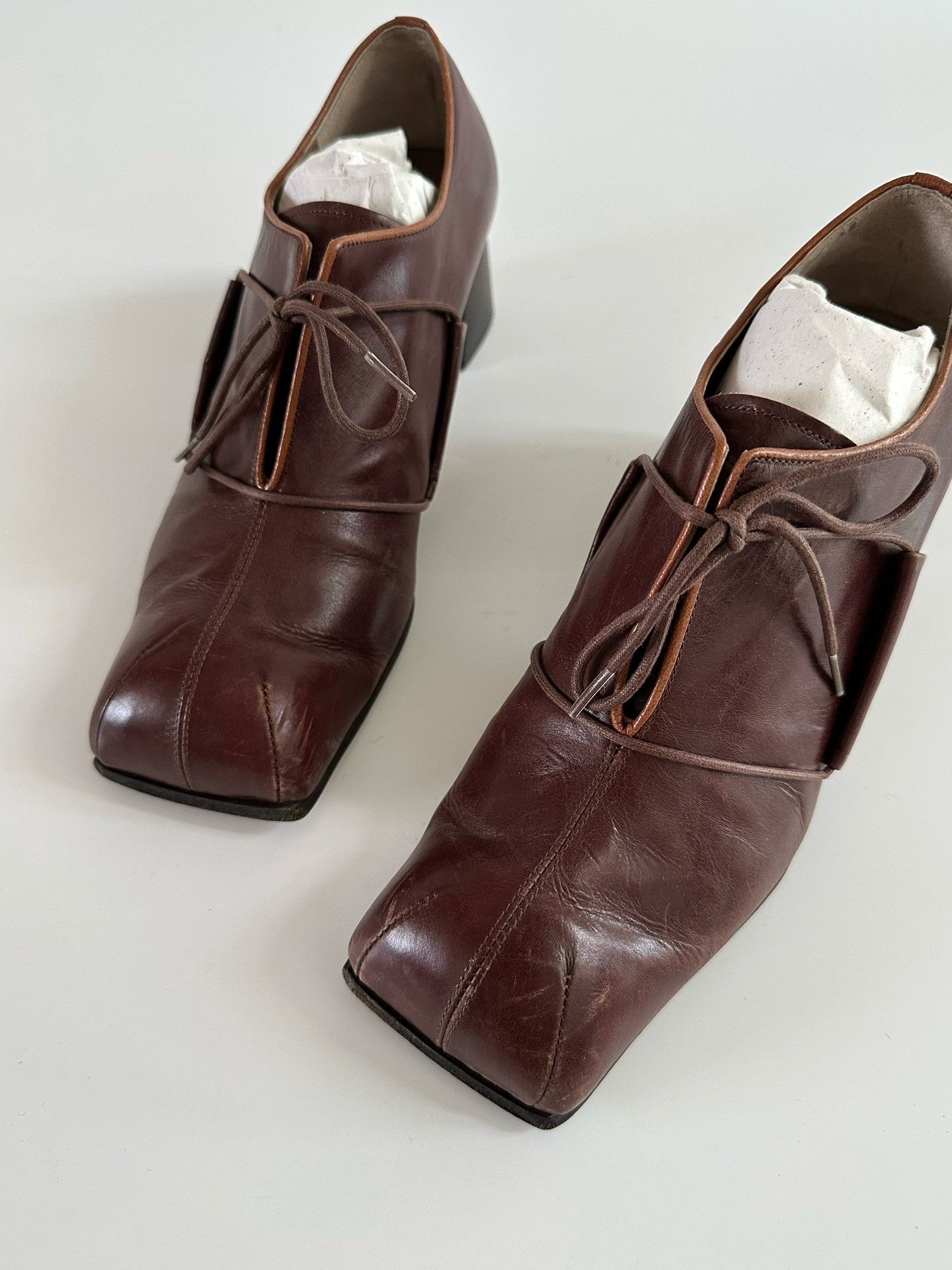 Maison MIHARA YASUHIRO Mihara Yasuhiro Vintage Square-Toe Leather Shoes Size US 7 / IT 37 - 5 Thumbnail