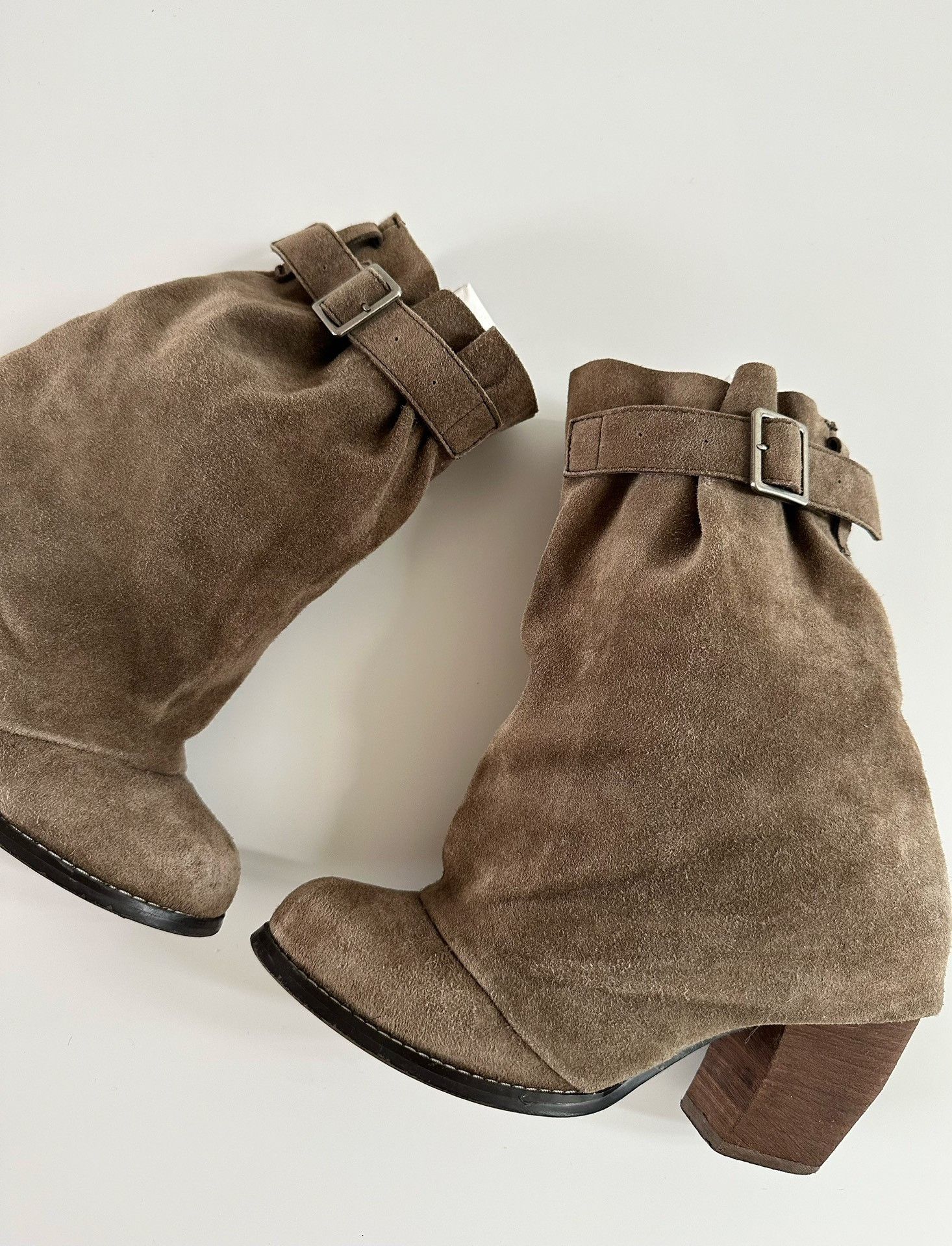 Zucca Zucca Vintage Suede Slouchy High-Heel Ankle Boots Size US 6 / IT 36 - 4 Thumbnail