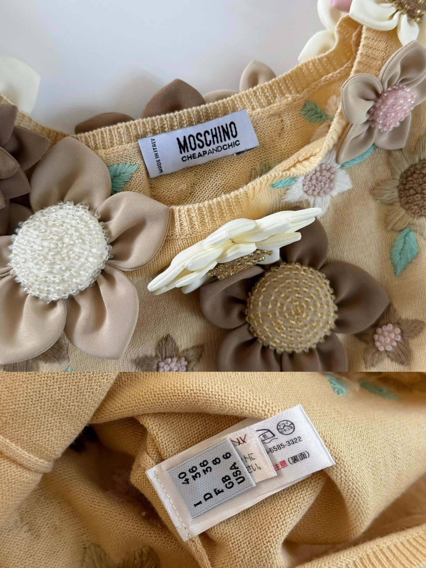 Moschino Moschino 2001 3D Flower Knit Short Sleeve Size S / US 4 / IT 40 - 8 Thumbnail