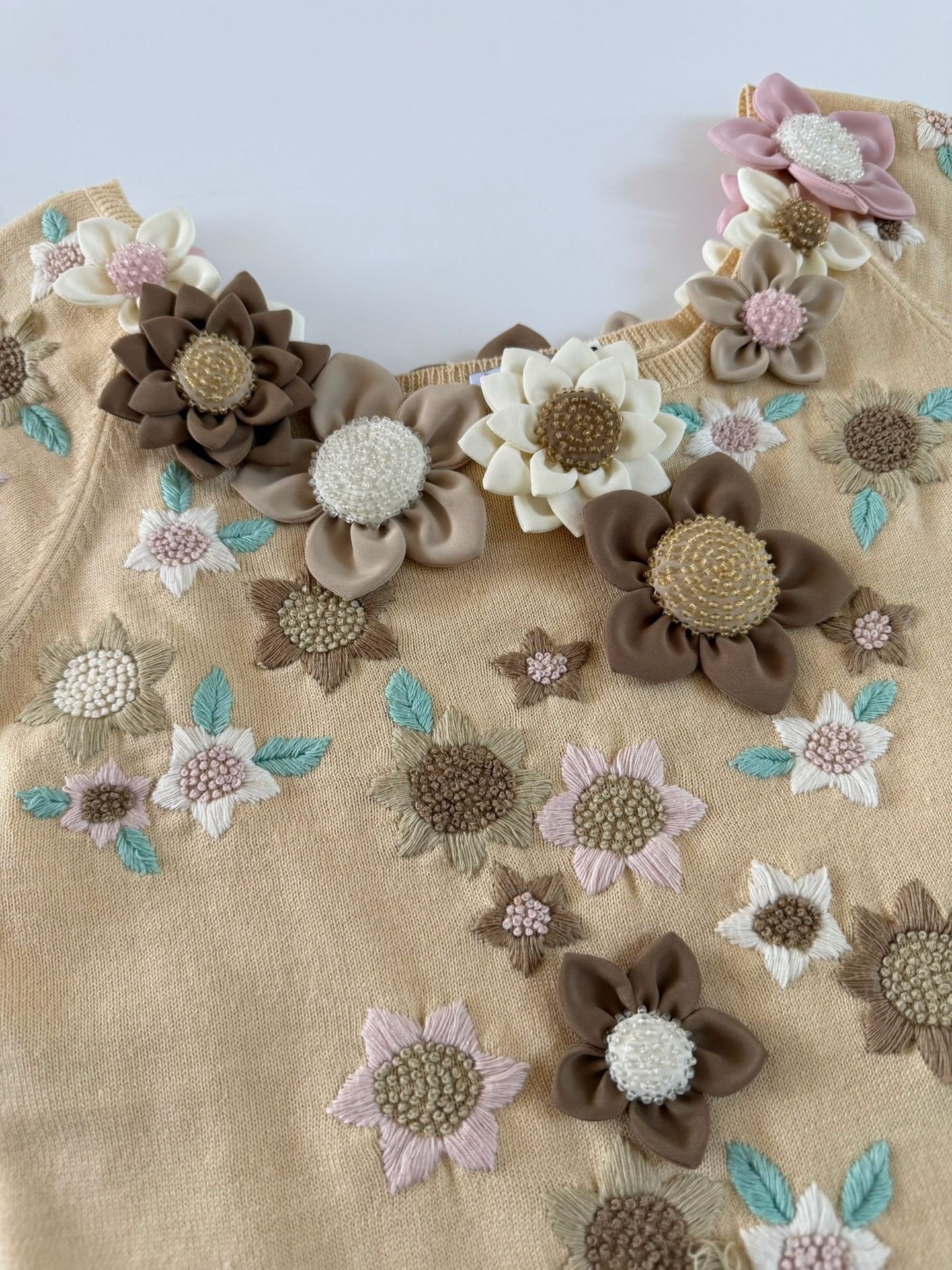 Moschino Moschino 2001 3D Flower Knit Short Sleeve Size S / US 4 / IT 40 - 3 Thumbnail