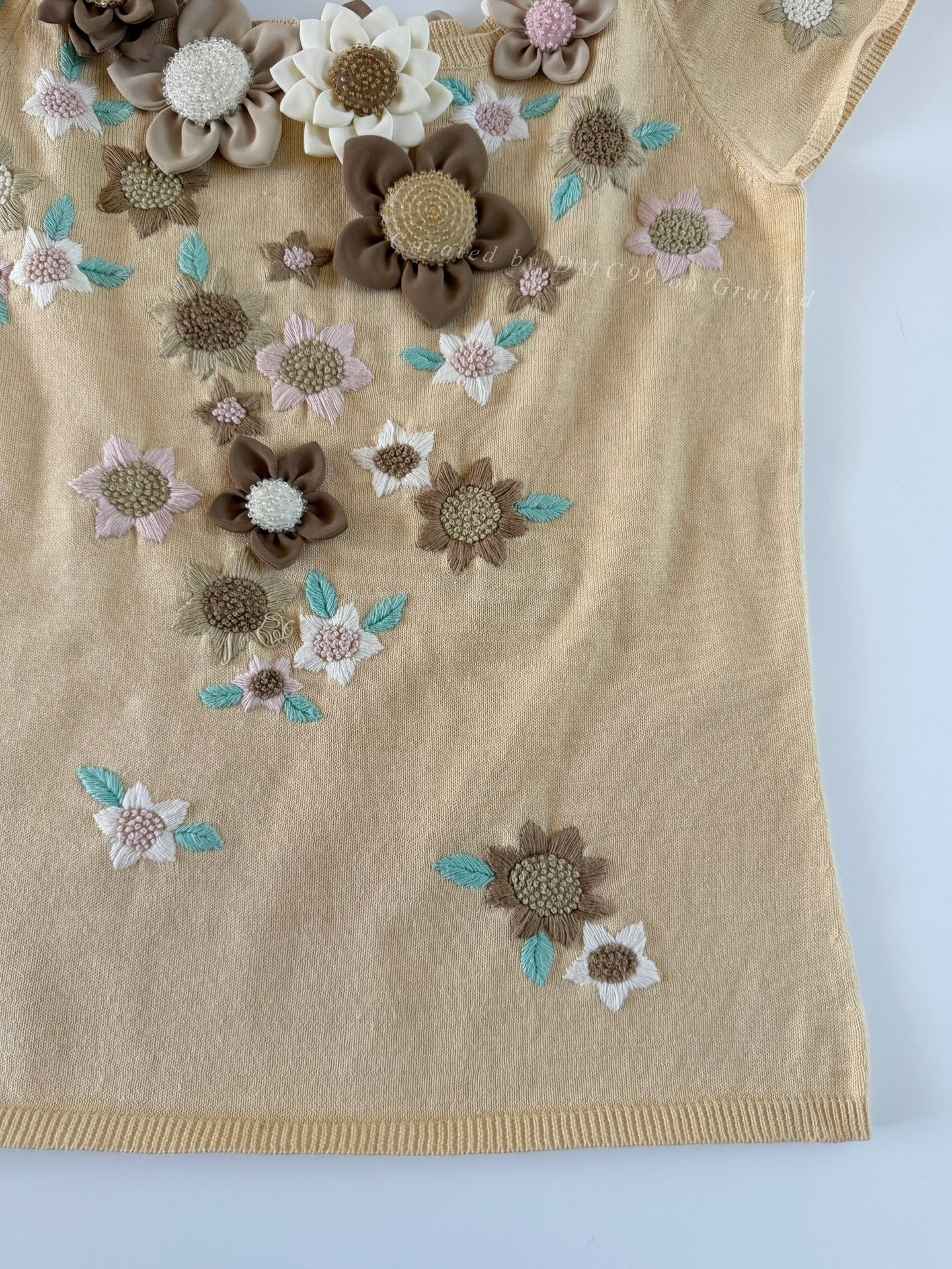 Moschino Moschino 2001 3D Flower Knit Short Sleeve Size S / US 4 / IT 40 - 7 Thumbnail