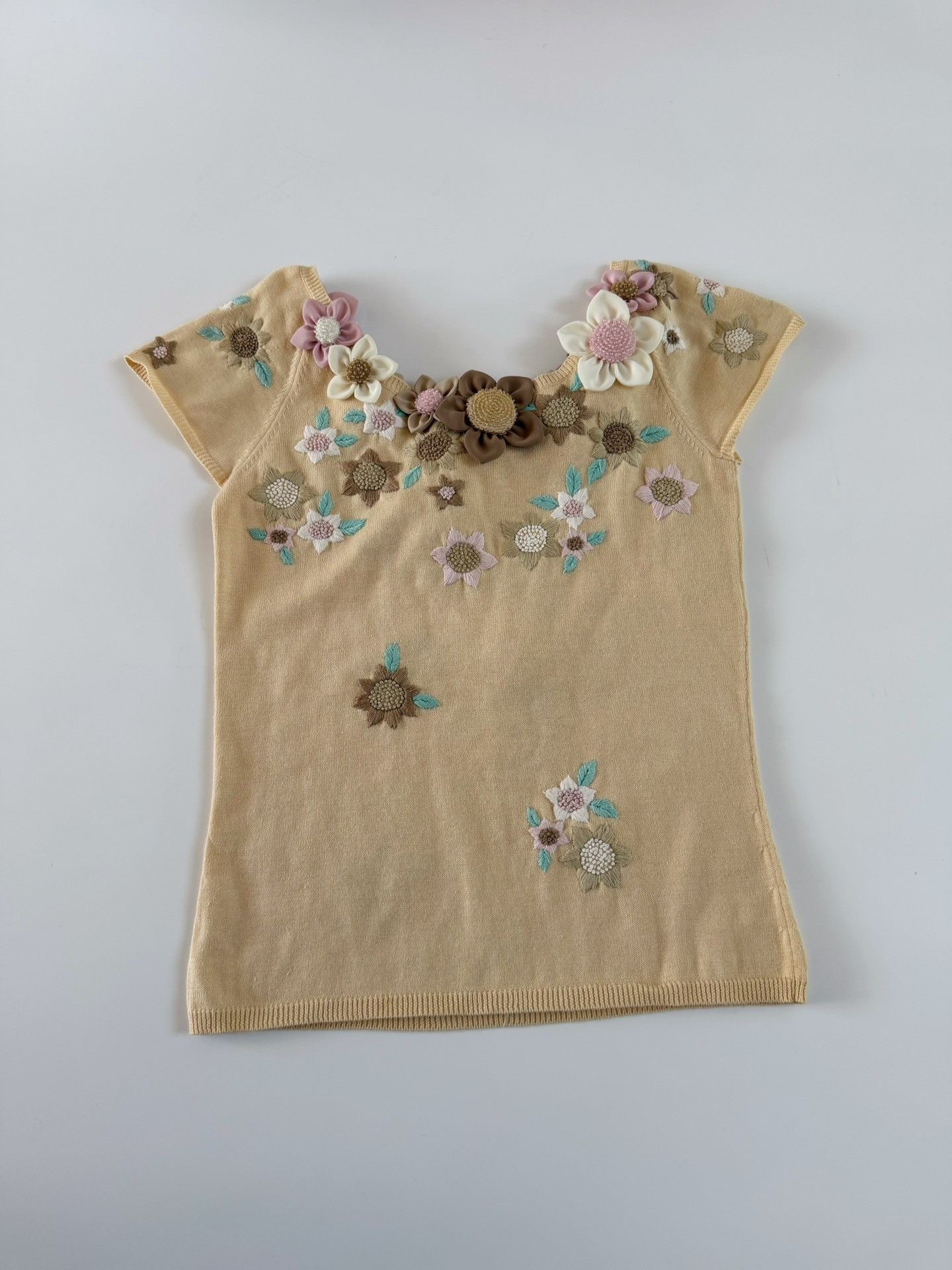 Moschino Moschino 2001 3D Flower Knit Short Sleeve Size S / US 4 / IT 40 - 5 Thumbnail