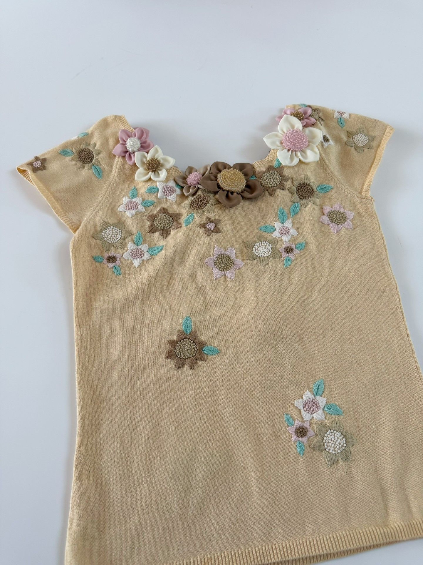 Moschino Moschino 2001 3D Flower Knit Short Sleeve Size S / US 4 / IT 40 - 6 Thumbnail