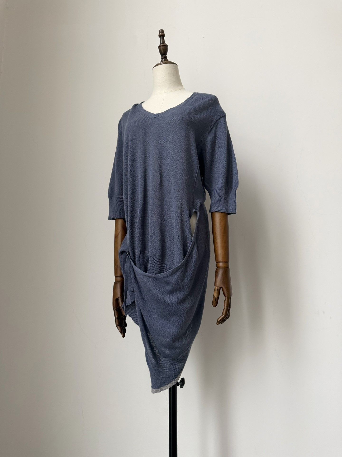 Yohji Yamamoto Yohji Yamamoto Y's Gray-Blue Knit Top Size US M / EU 48-50 / 2 - 3 Thumbnail