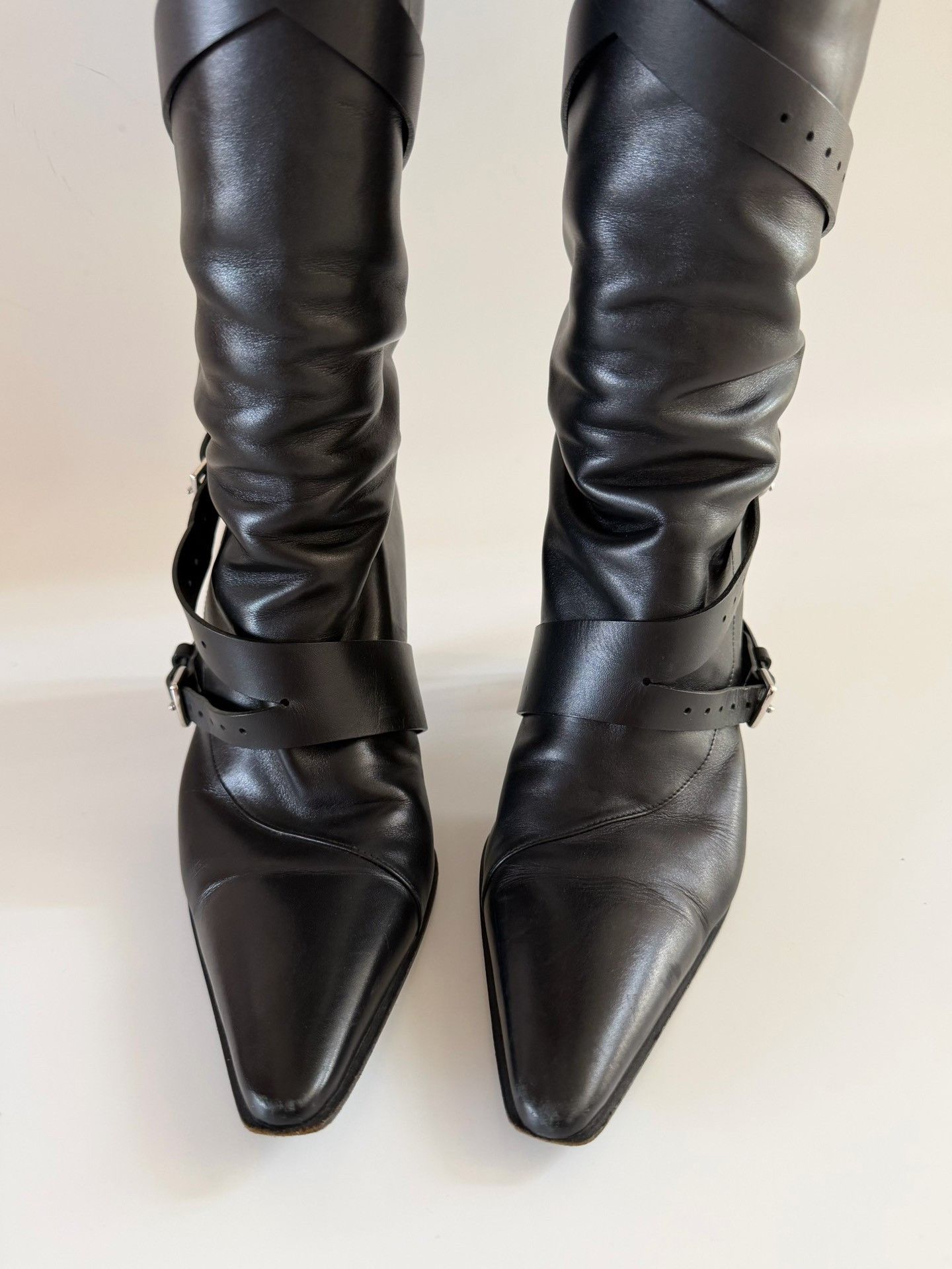 Hermes Hermes Vintage Buckle Strap Leather Boots Size US 7 / IT 37 - 3 Thumbnail