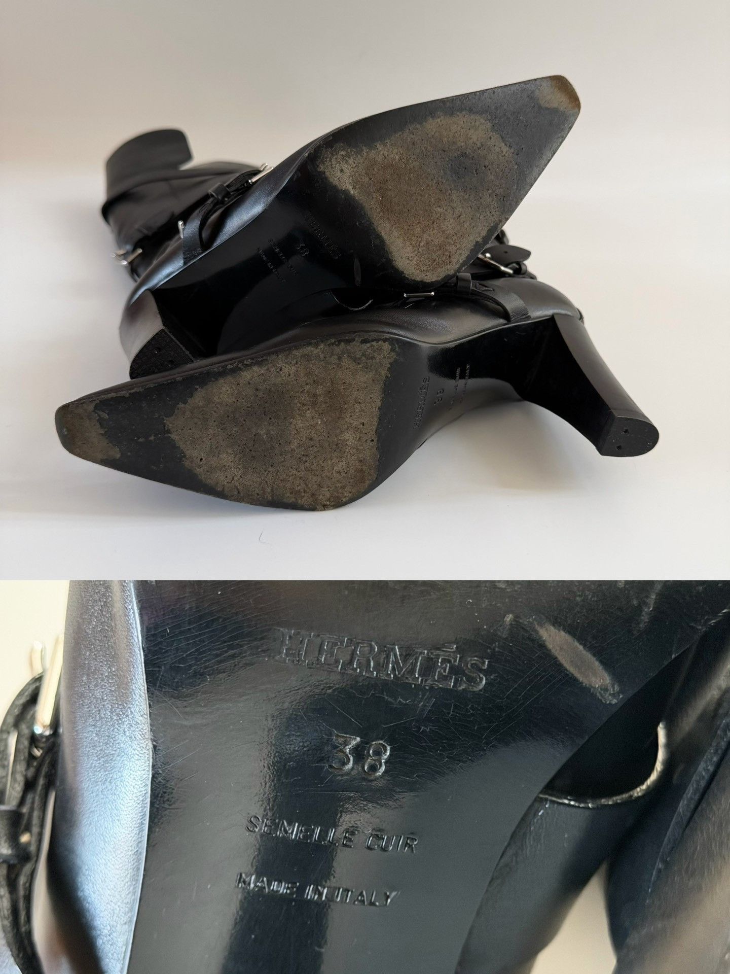 Hermes Hermes Vintage Buckle Strap Leather Boots Size US 7 / IT 37 - 9 Thumbnail