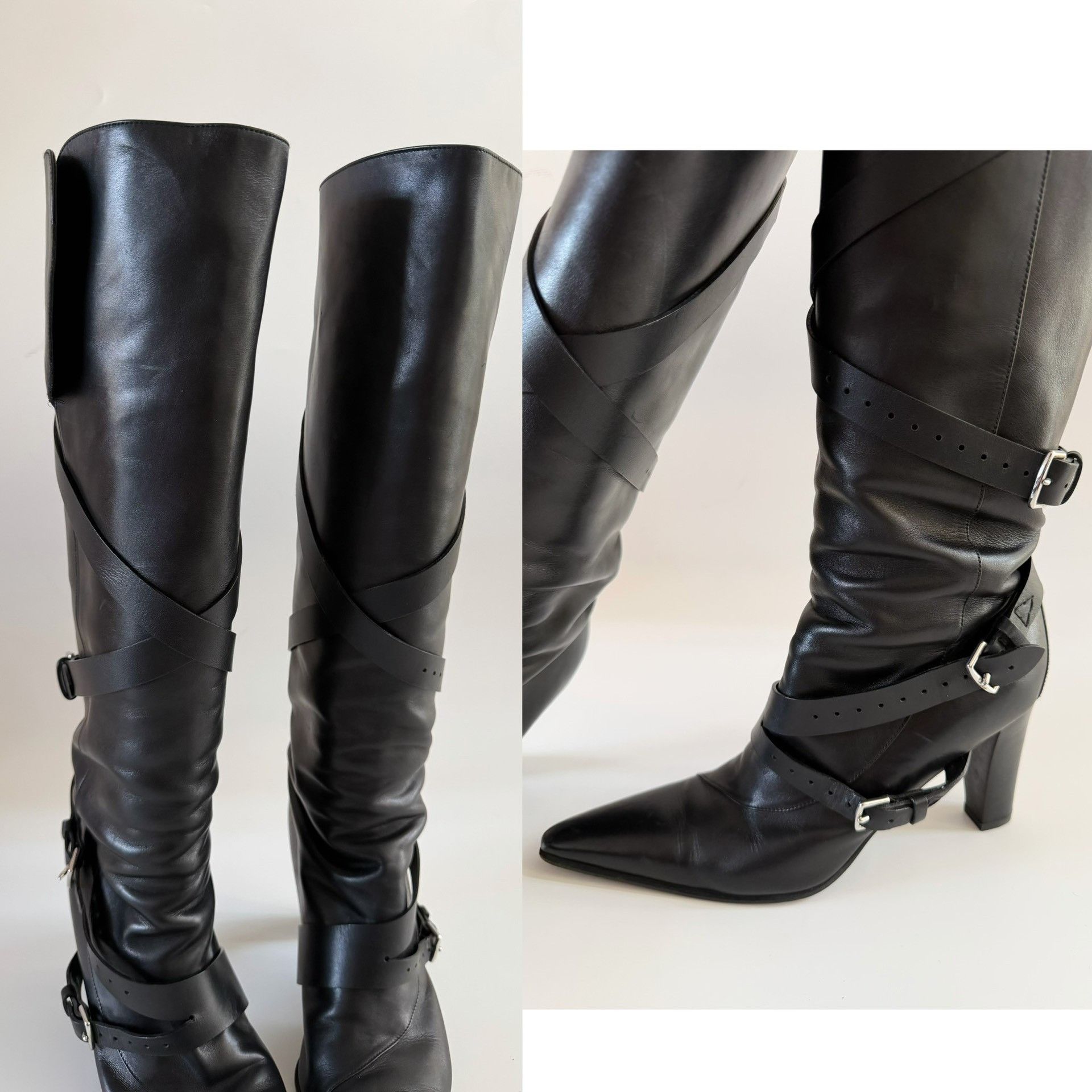 Hermes Hermes Vintage Buckle Strap Leather Boots Size US 7 / IT 37 - 8 Thumbnail