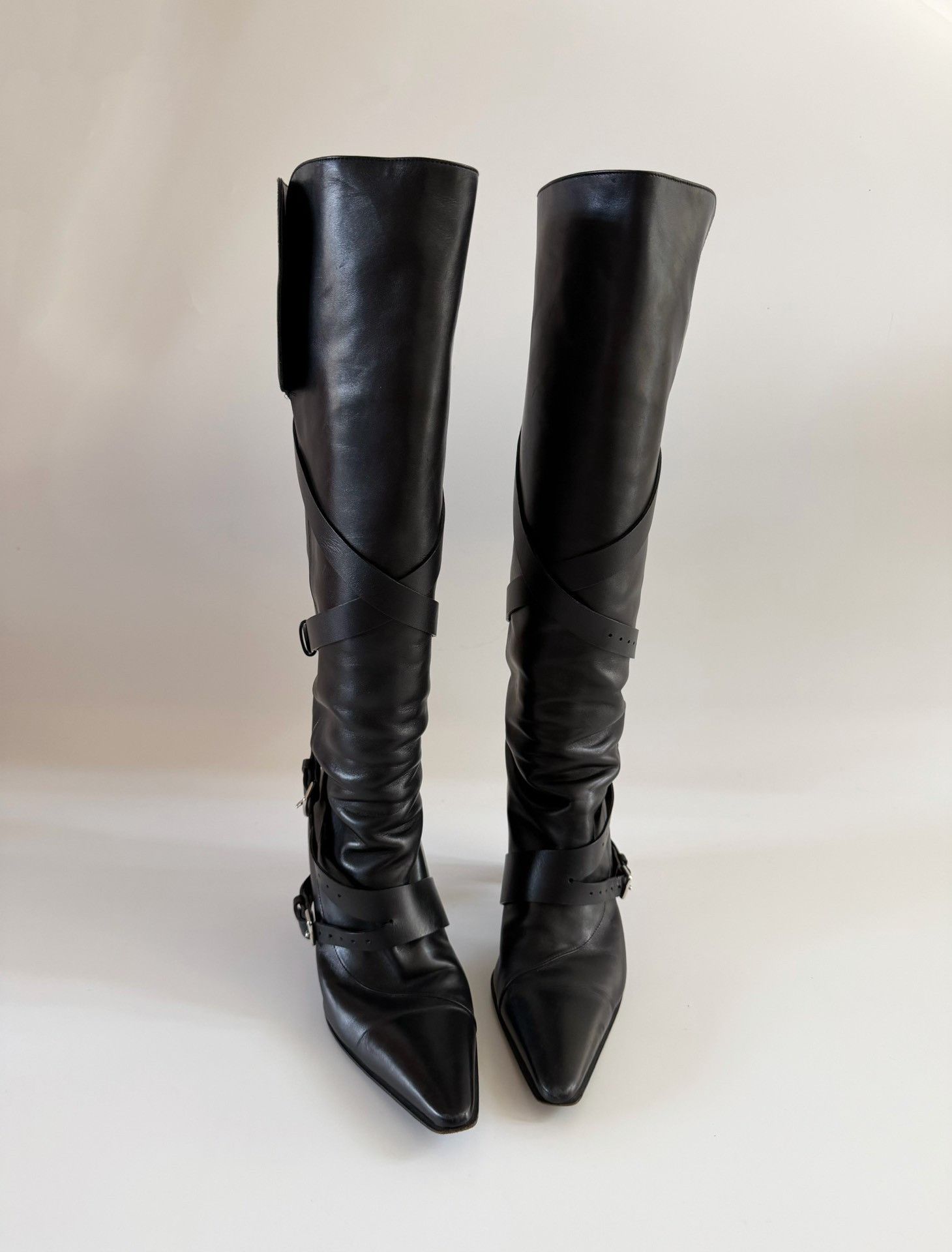 Hermes Hermes Vintage Buckle Strap Leather Boots Size US 7 / IT 37 - 2 Thumbnail