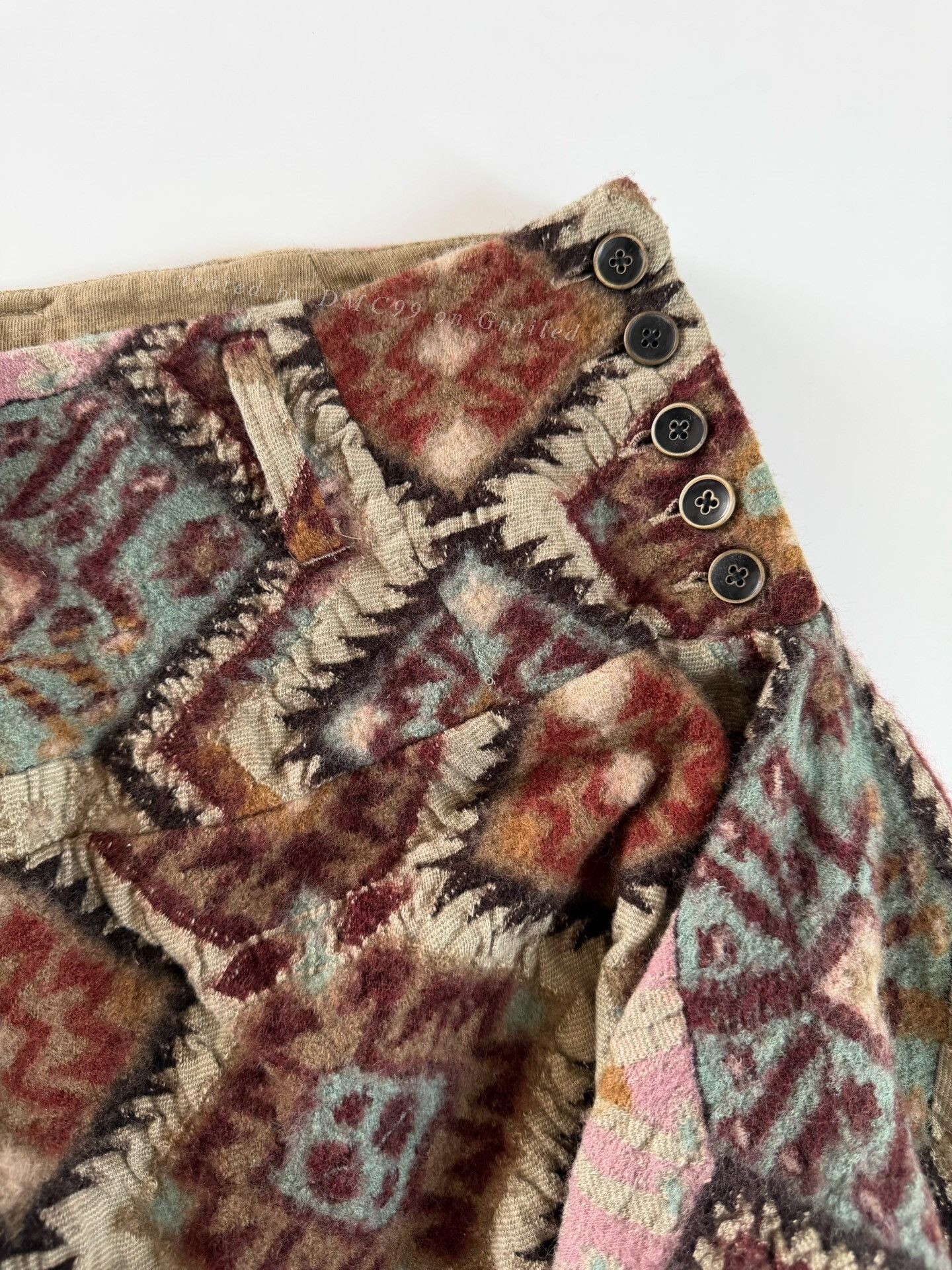 Hiroshi Kato Kapital Vintage Felted Wool Navajo Skirt Size 38" / US 16 / IT 52 - 3 Thumbnail