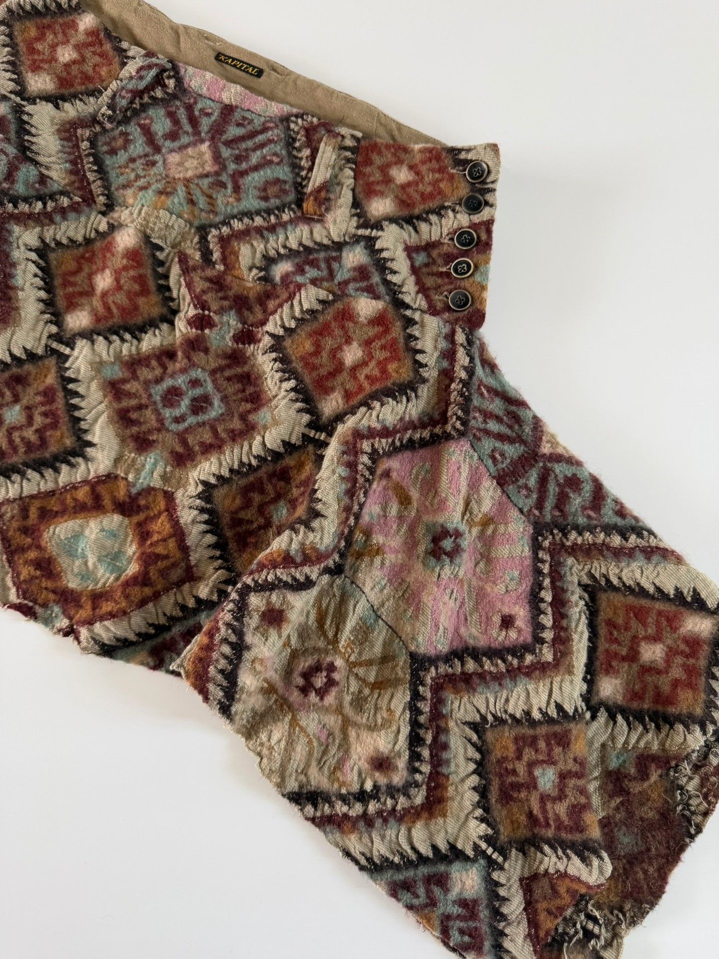 Hiroshi Kato Kapital Vintage Felted Wool Navajo Skirt Size 38" / US 16 / IT 52 - 9 Thumbnail