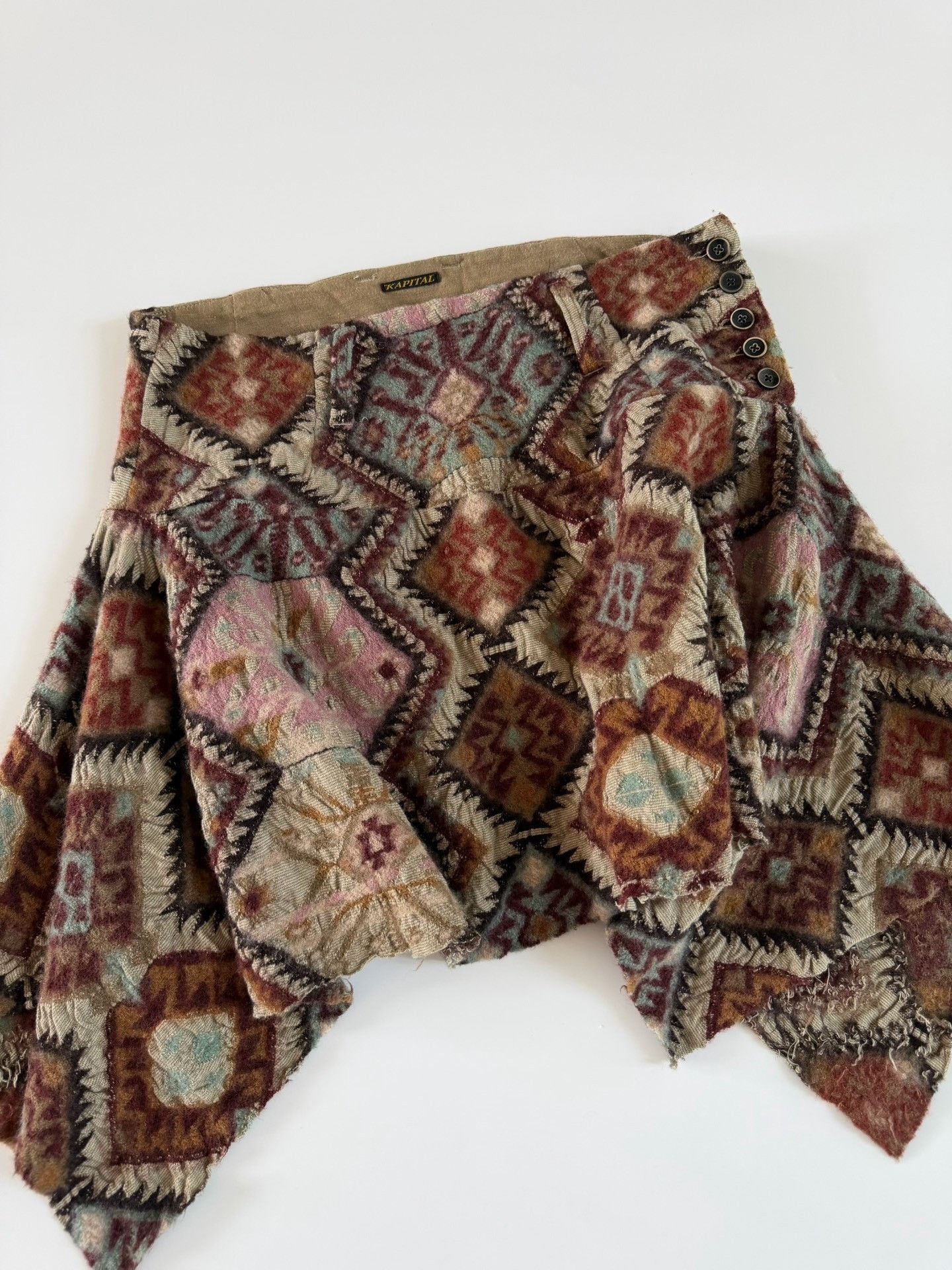 Hiroshi Kato Kapital Vintage Felted Wool Navajo Skirt Size 38" / US 16 / IT 52 - 2 Thumbnail