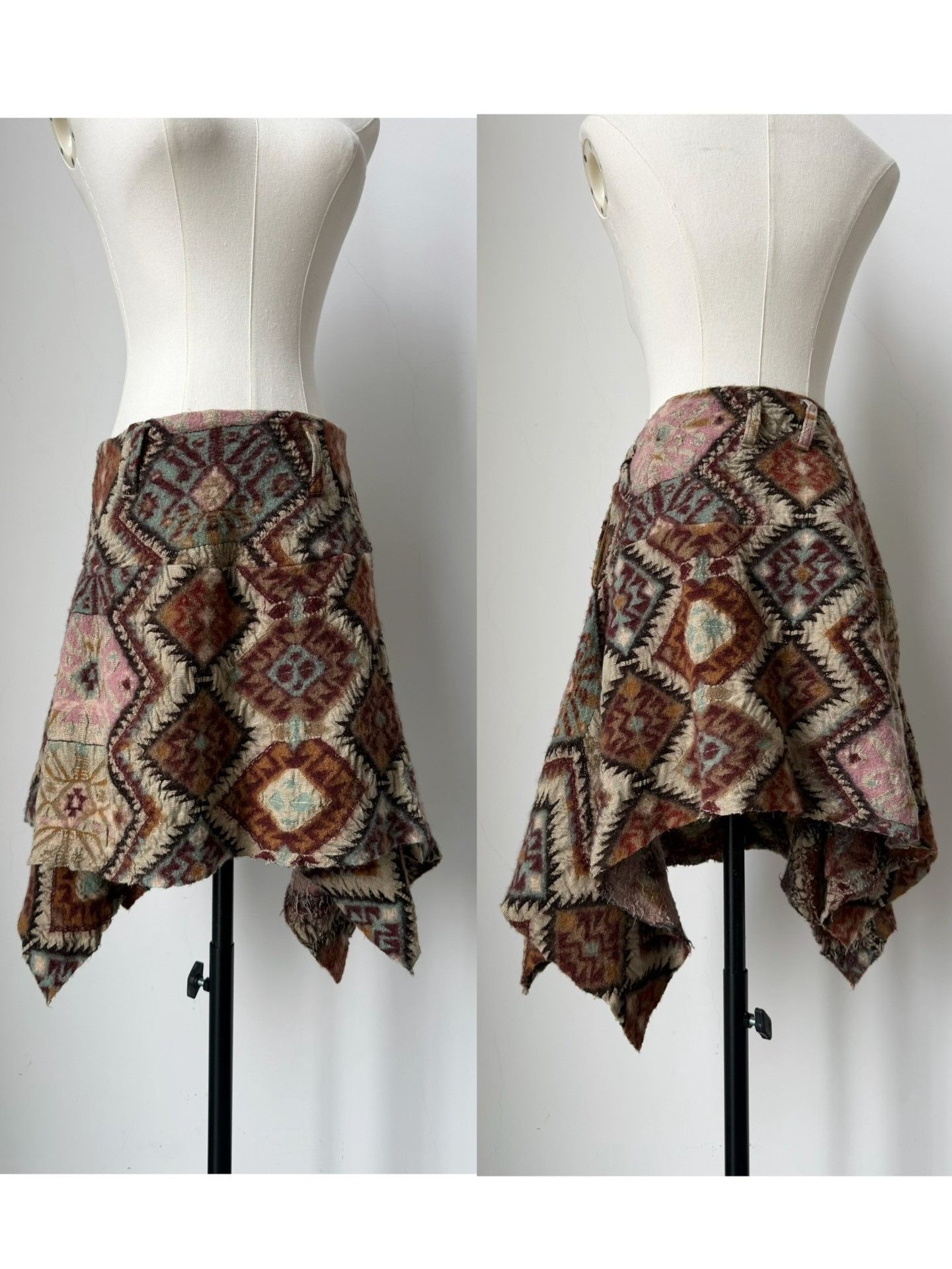 Hiroshi Kato Kapital Vintage Felted Wool Navajo Skirt Size 38" / US 16 / IT 52 - 6 Thumbnail