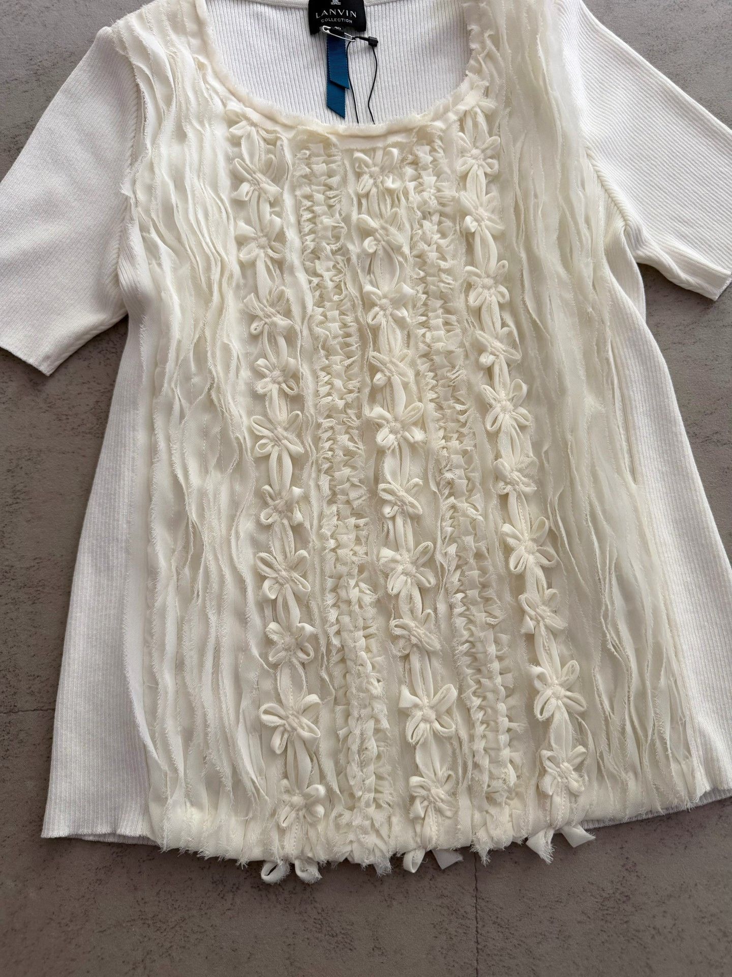 Lanvin Lanvin 3D Floral Decor Short Sleeve Size S / US 4 / IT 40 - 8 Thumbnail