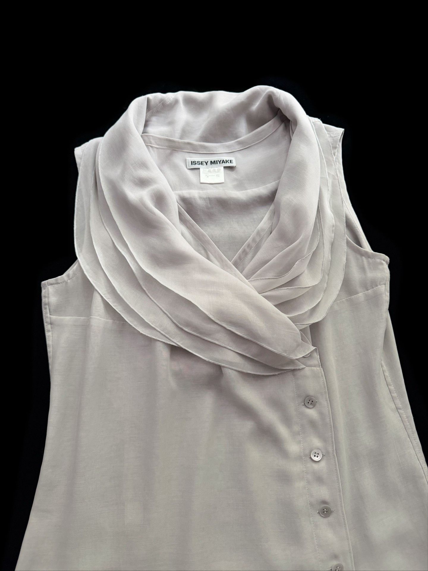 Issey Miyake Issey Miyake 2007 Multi-Collar Sleeveless Top Size L / US 10 / IT 46 - 3 Thumbnail