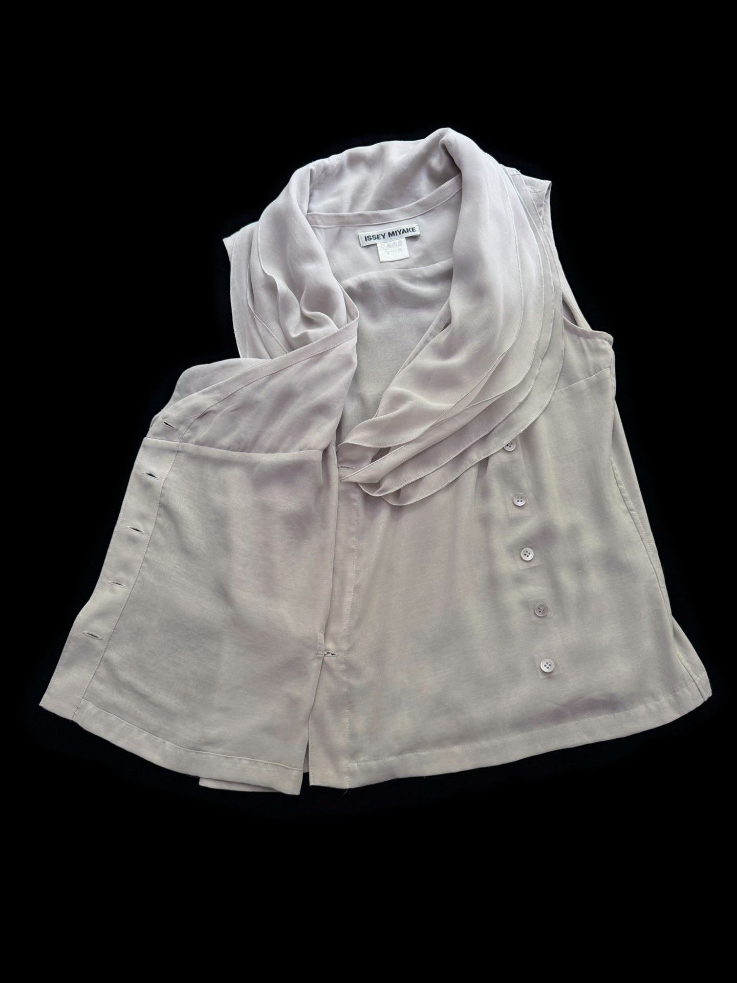 Issey Miyake Issey Miyake 2007 Multi-Collar Sleeveless Top Size L / US 10 / IT 46 - 4 Thumbnail
