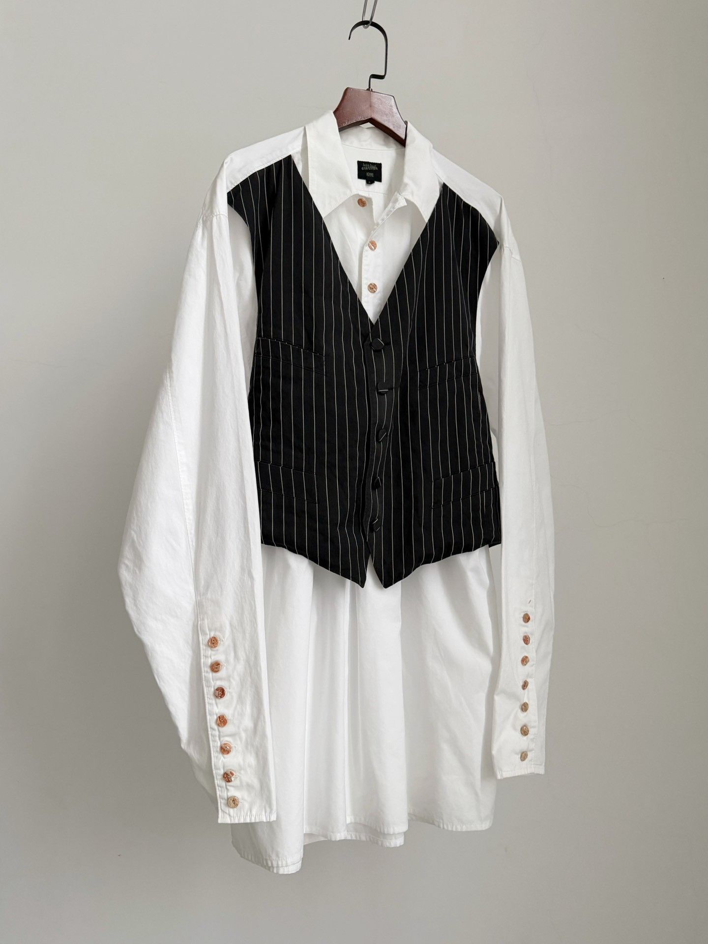Jean Paul Gaultier Jean Paul Gaultier Vintage Spliced Vest Shirt Size US M / EU 48-50 / 2 - 4 Thumbnail