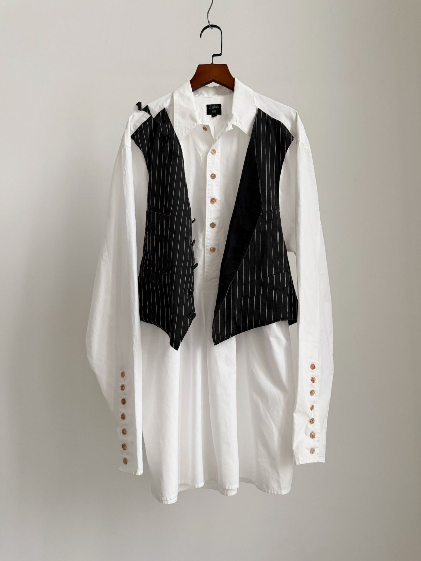 Jean Paul Gaultier Jean Paul Gaultier Vintage Spliced Vest Shirt Size US M / EU 48-50 / 2 - 6 Thumbnail