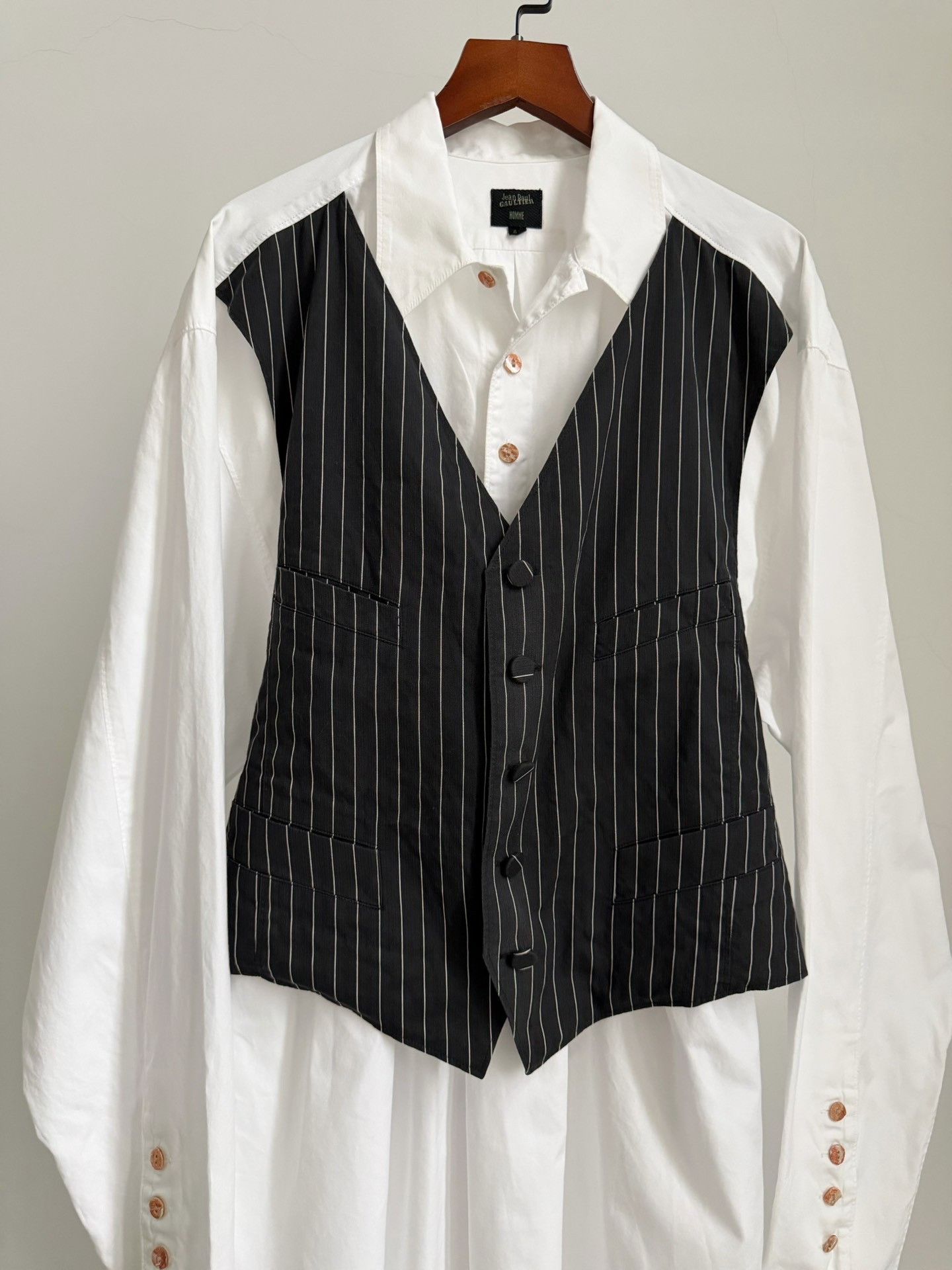 Jean Paul Gaultier Jean Paul Gaultier Vintage Spliced Vest Shirt Size US M / EU 48-50 / 2 - 7 Thumbnail