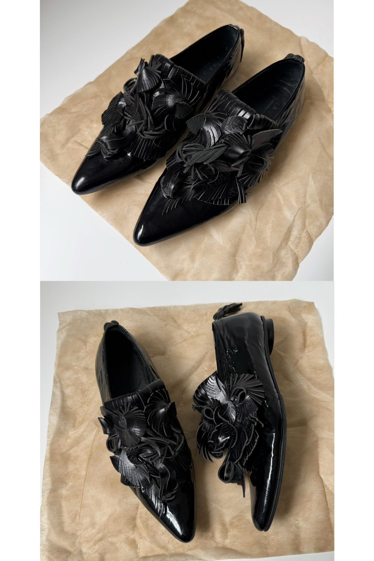 Issey Miyake Issey Miyake 00ss 3D Carved Patent Leather Low-Heel Shoes Size US 7 / IT 37 - 7 Thumbnail