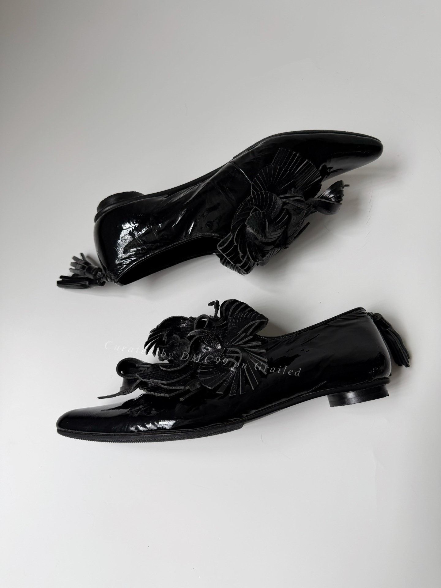 Issey Miyake Issey Miyake 00ss 3D Carved Patent Leather Low-Heel Shoes Size US 7 / IT 37 - 3 Thumbnail