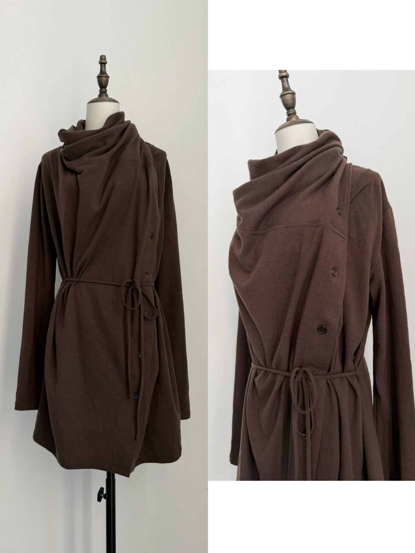 Ann Demeulemeester Ann Demeulemeester Vintage Drape Collar Knit Coat Size XS / US 0-2 / IT 36-38 - 6 Thumbnail
