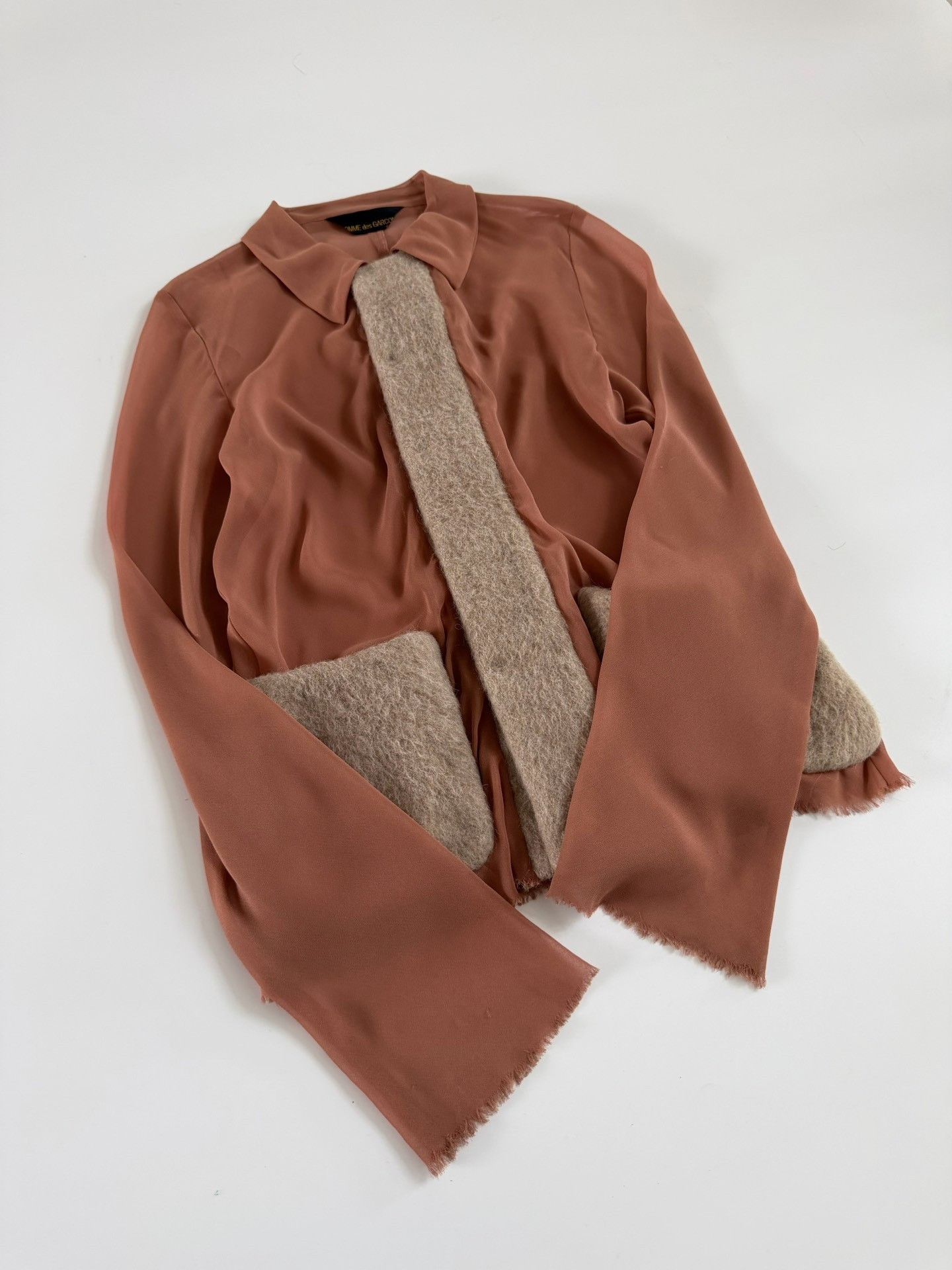 Rei Kawakubo Comme des Garçons 1993 Synergy Wool Shirt Size S / US 4 / IT 40 - 4 Thumbnail