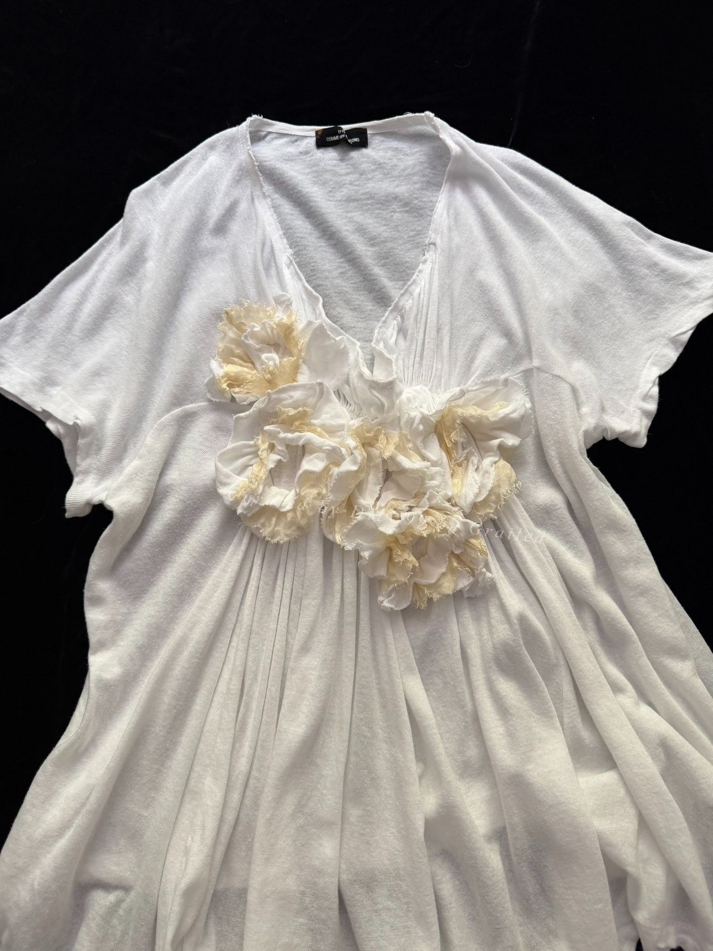 Rei Kawakubo Comme des Garçons 2004 Draped Collar Blouse Size L / US 10 / IT 46 - 2 Thumbnail