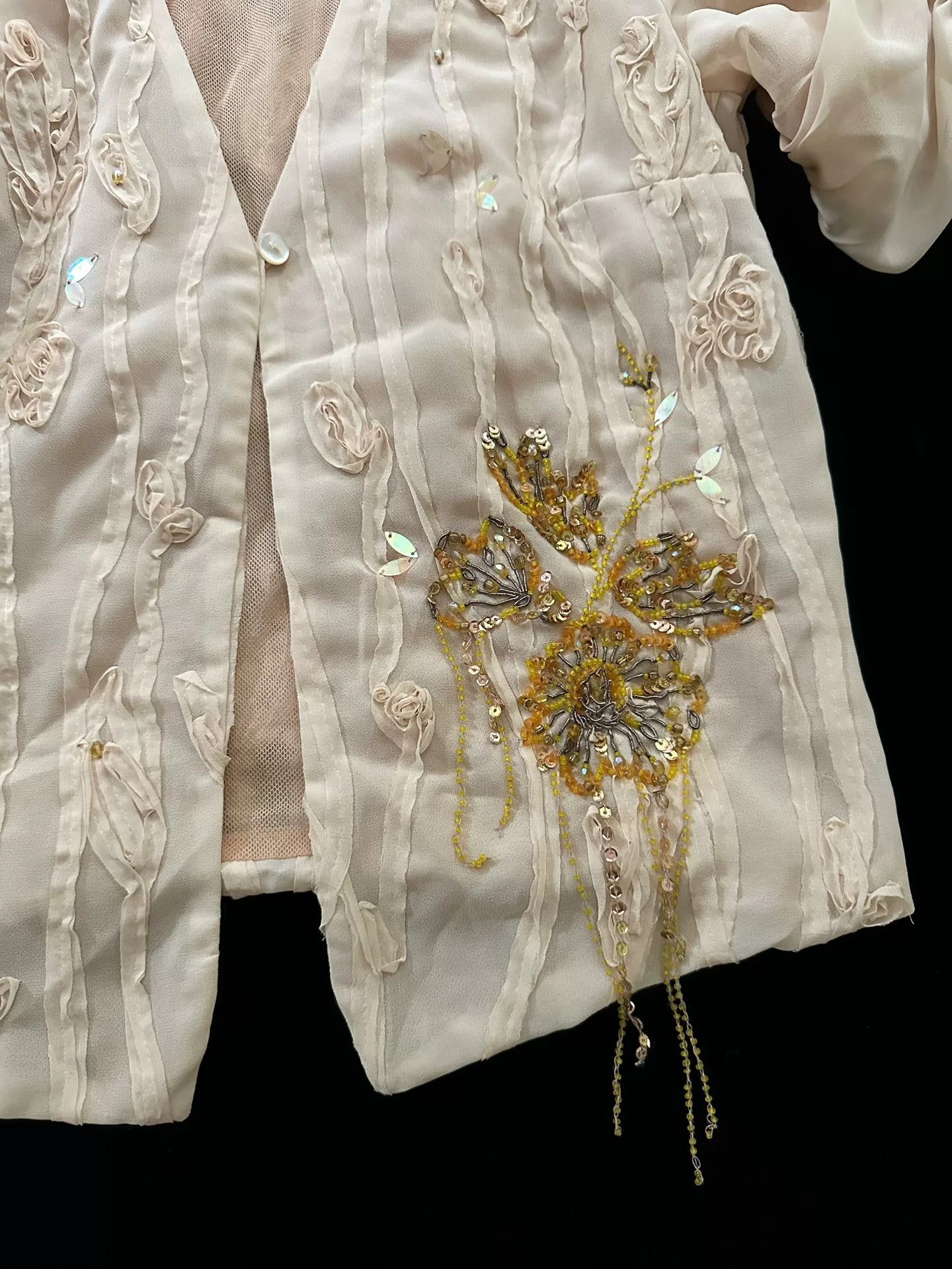 Dries Van Noten Dries Van Noten 2001 Beaded Crochet Top Size XS / US 0-2 / IT 36-38 - 3 Thumbnail