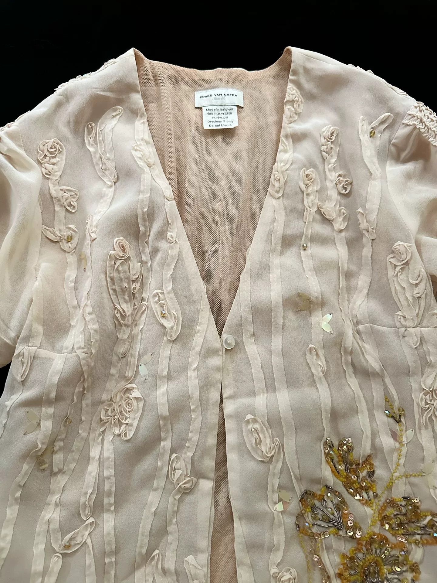 Dries Van Noten Dries Van Noten 2001 Beaded Crochet Top Size XS / US 0-2 / IT 36-38 - 2 Thumbnail
