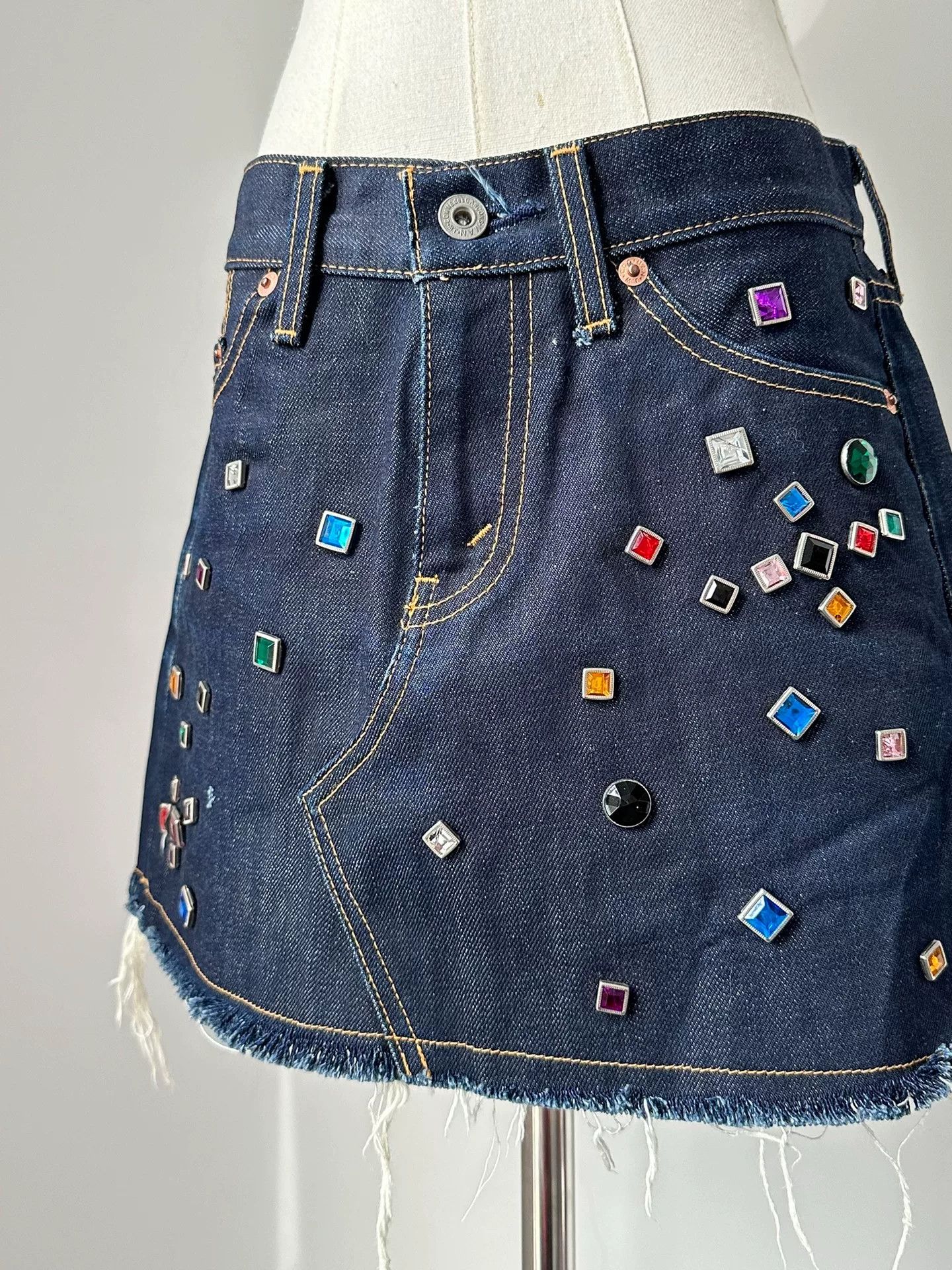 Junya Watanabe Junya Watanabe 2002 Denim Mini Skirt Size 36" / US 14 / IT 50 - 4 Thumbnail