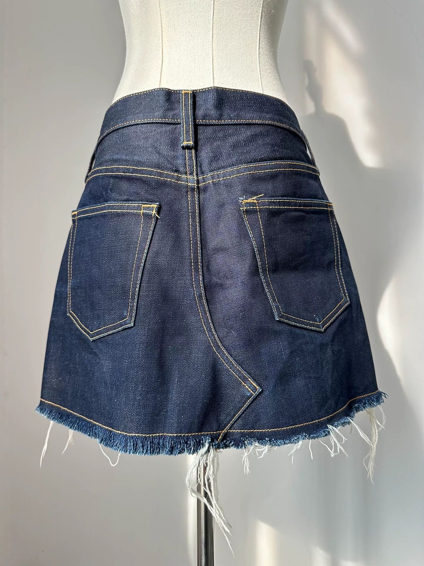 Junya Watanabe Junya Watanabe 2002 Denim Mini Skirt Size 36" / US 14 / IT 50 - 2 Thumbnail