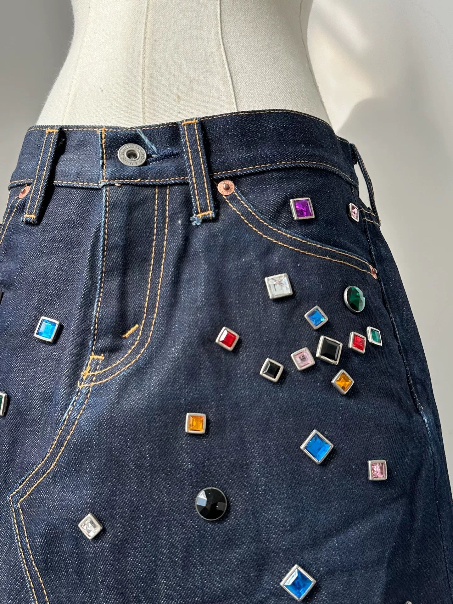 Junya Watanabe Junya Watanabe 2002 Denim Mini Skirt Size 36" / US 14 / IT 50 - 3 Thumbnail