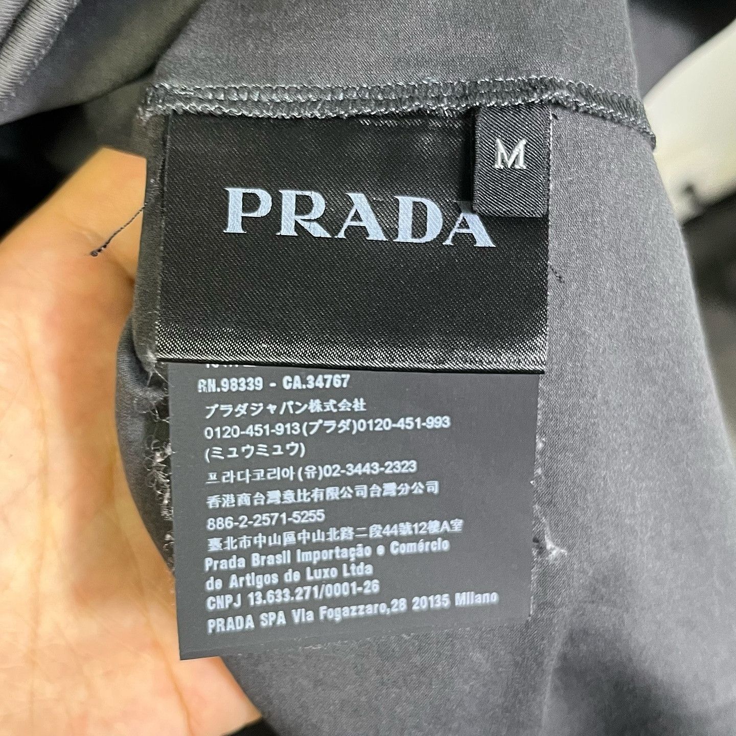 Prada Gray Short-Sleeve Crewneck Shirt Size US M / EU 48-50 / 2 - 4 Thumbnail