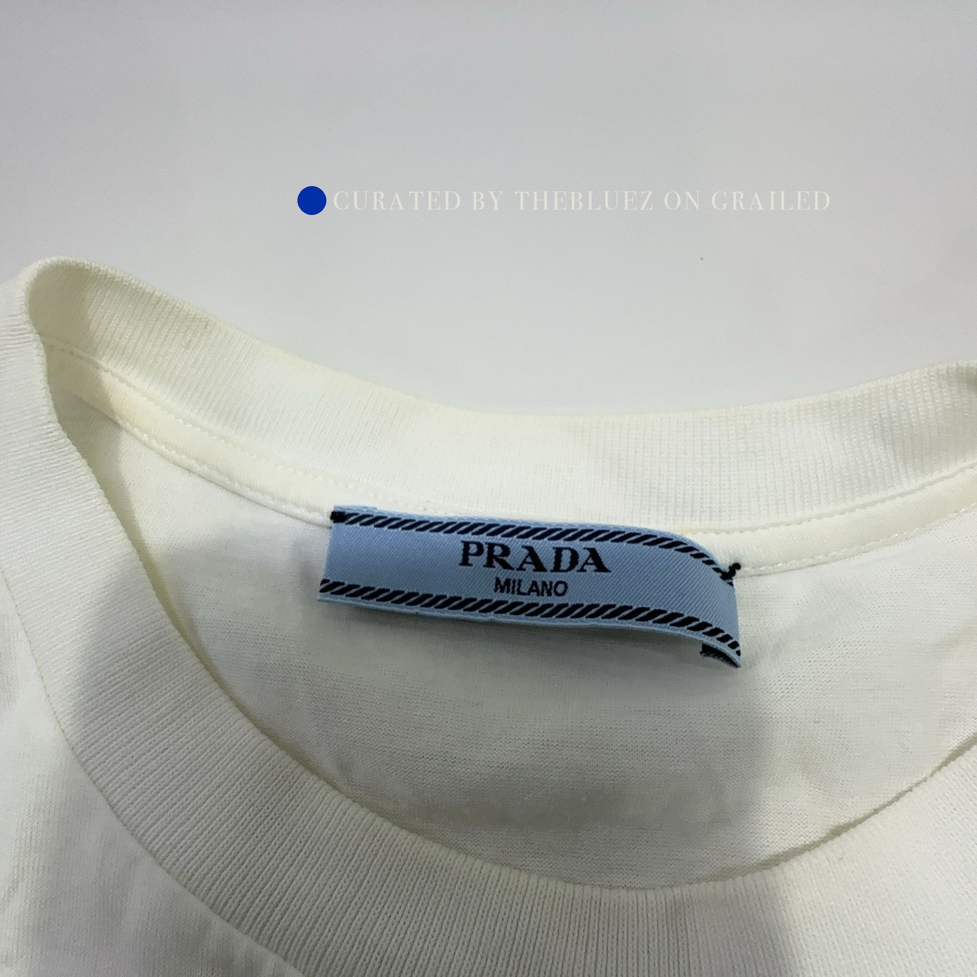 Prada White Short Sleeve Shirt with Black Accent Sleeve Size US L / EU 52-54 / 3 - 5 Thumbnail