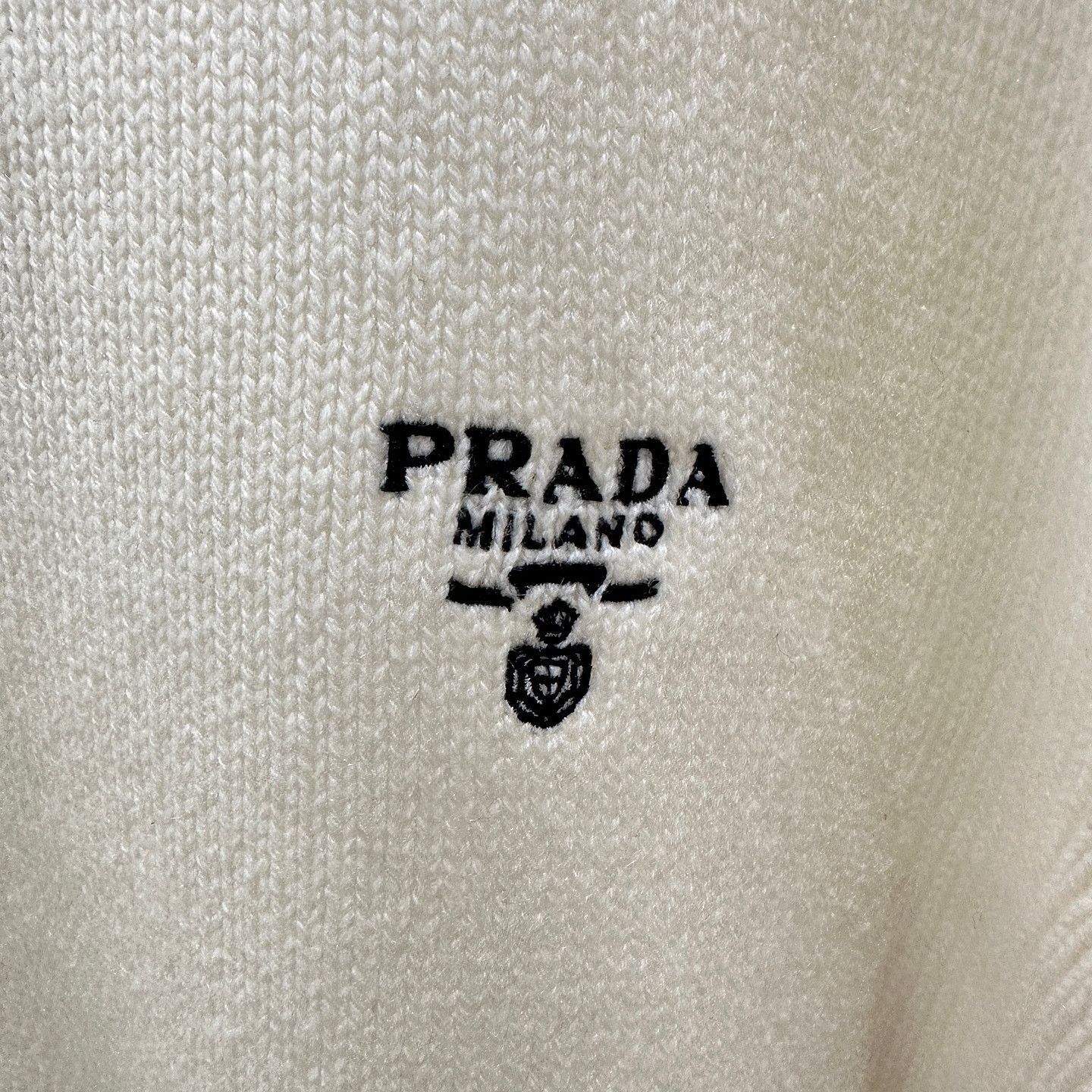 Prada White Long-Sleeve Knit Sweater - Size S Size US S / EU 44-46 / 1 - 6 Thumbnail