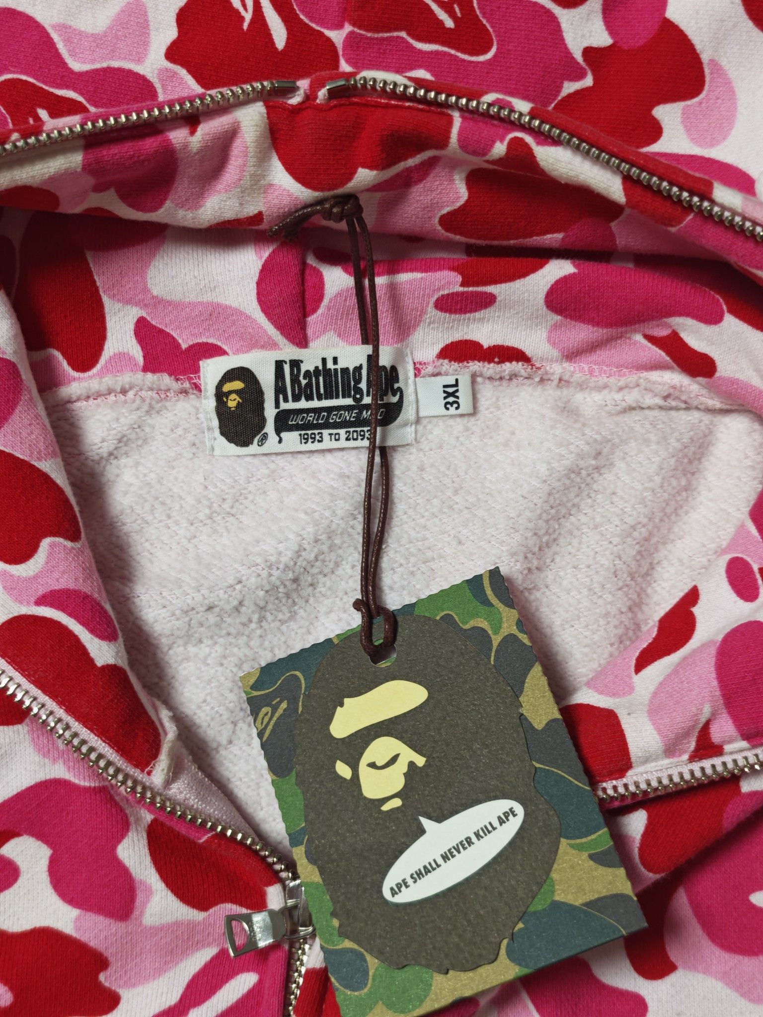 Bape Pink Camo Shark Zip-Up Hoodie Size US XXL / EU 58 / 5 - 3 Thumbnail