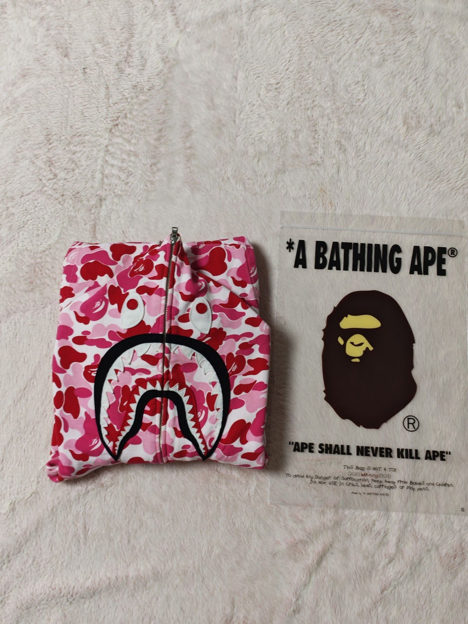 Bape Pink Camo Shark Zip-Up Hoodie Size US XXL / EU 58 / 5 - 5 Thumbnail