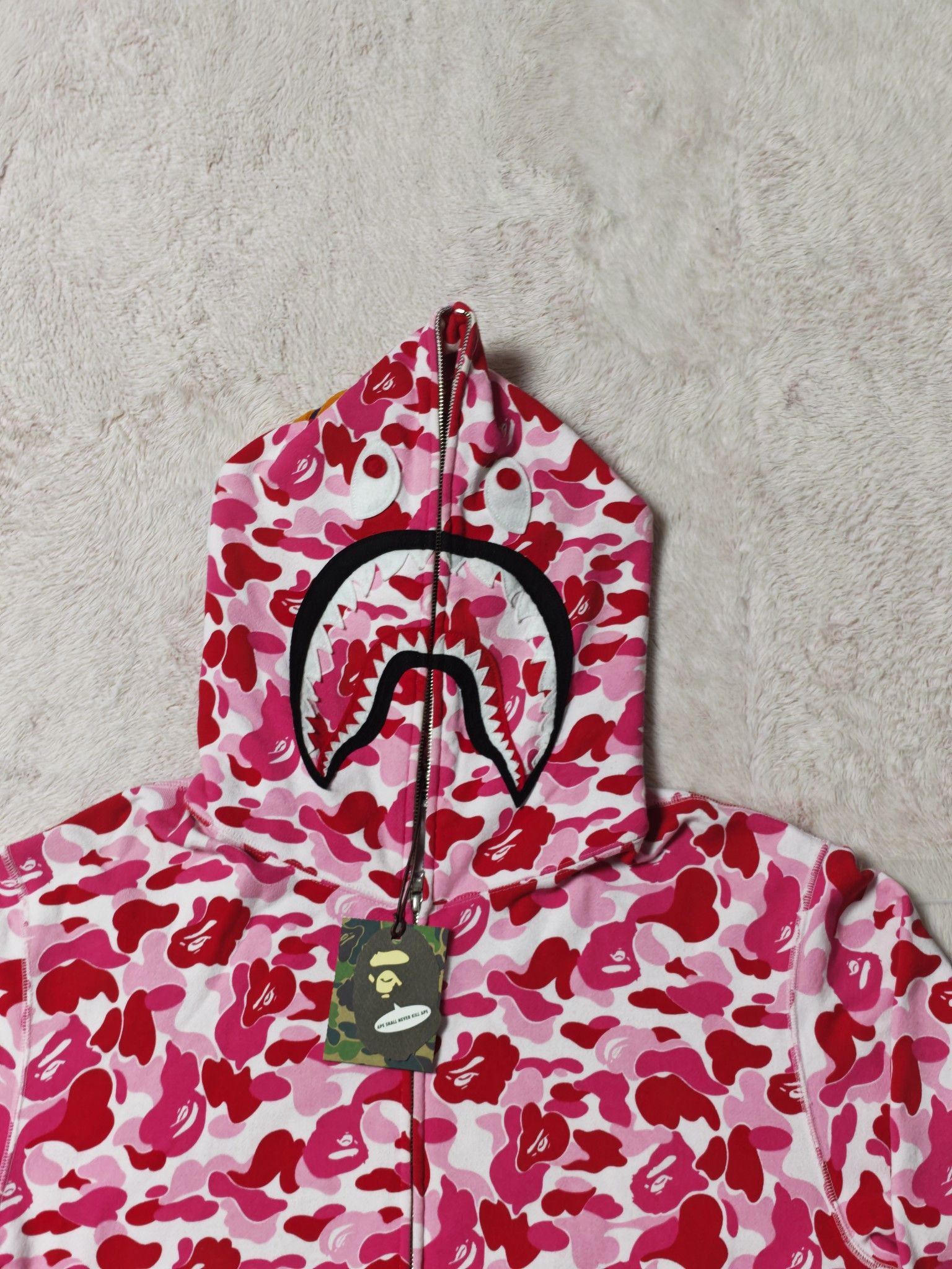 Bape Pink Camo Shark Zip-Up Hoodie Size US XXL / EU 58 / 5 - 6 Thumbnail