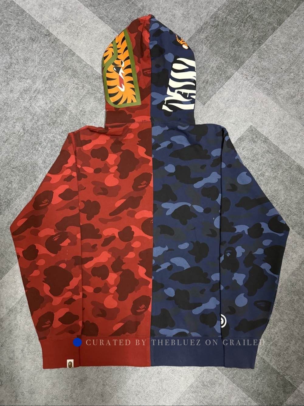 Bape Split Camo Shark Face Zip-Up Hoodie Size US XL / EU 56 / 4 - 2 Thumbnail