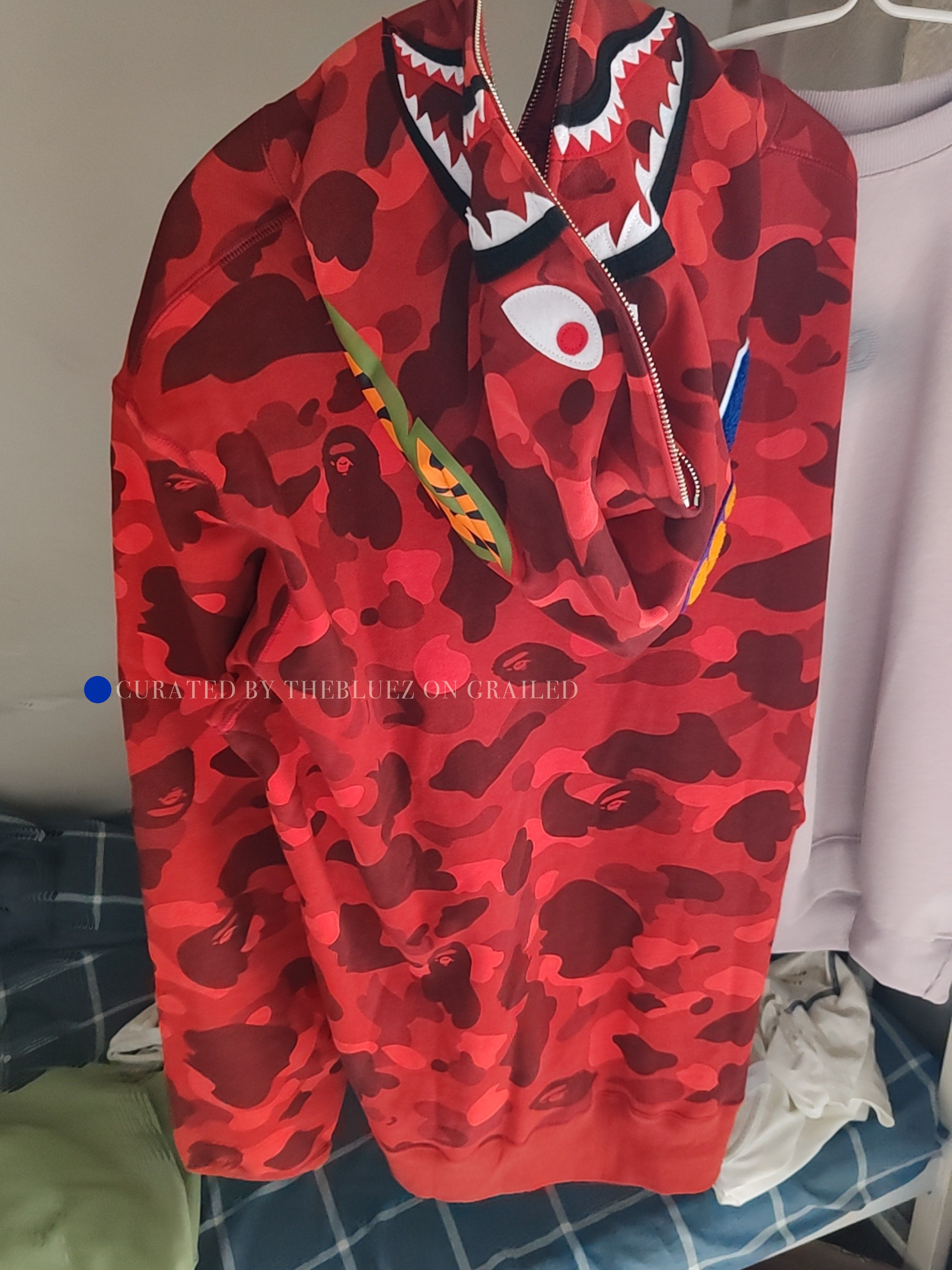 Bape Red Camouflage Zip-Up Hoodie Size US XXL / EU 58 / 5 - 2 Thumbnail
