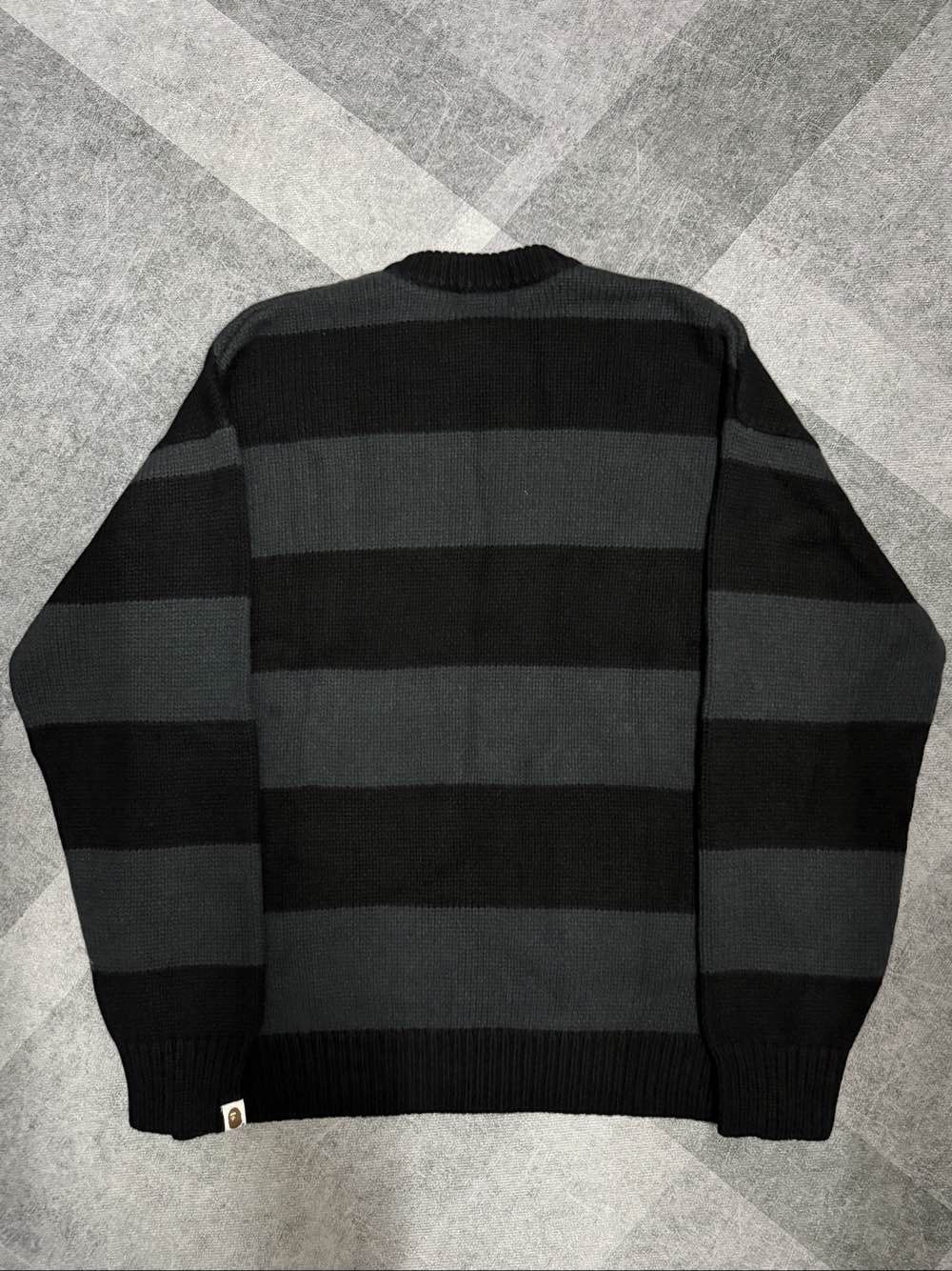 Bape Black & Gray Striped Graphic Sweater Size US XL / EU 56 / 4 - 2 Thumbnail
