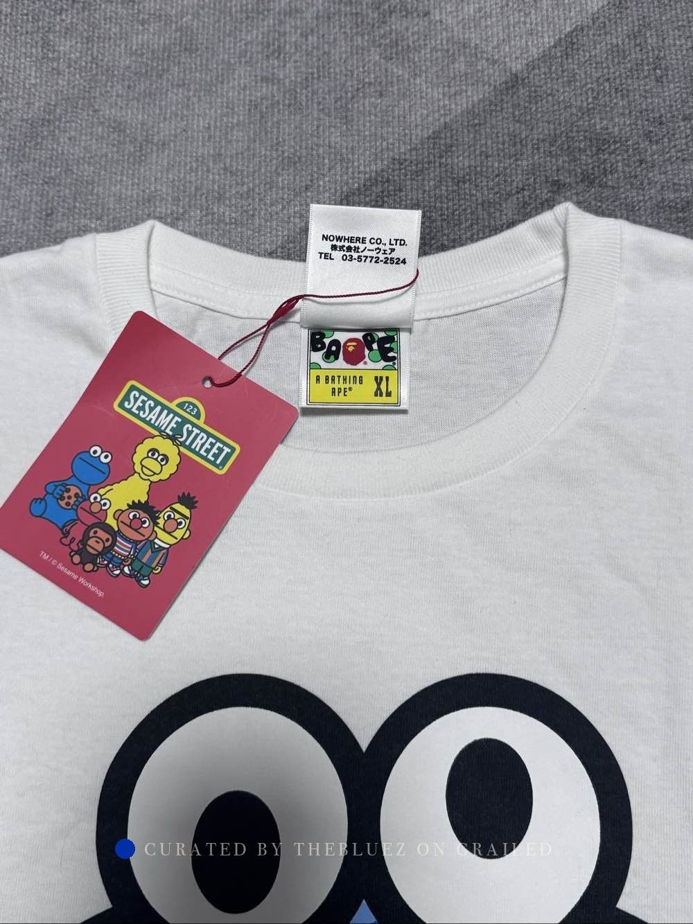 Bape White Short Sleeve Graphic T-Shirt with Blue Camo Face Size US XL / EU 56 / 4 - 3 Thumbnail