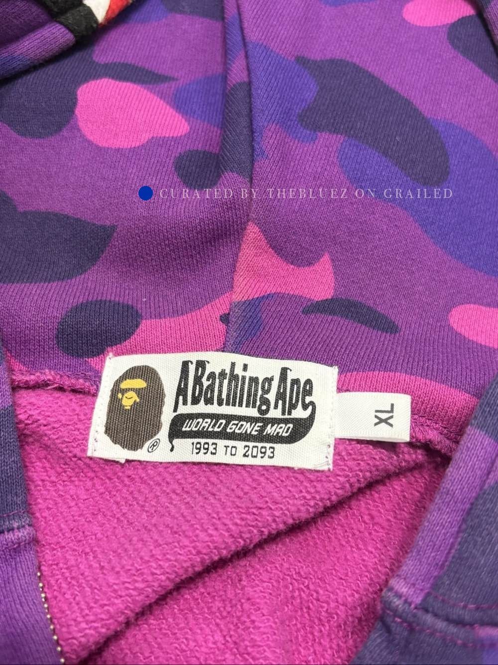 Bape Purple Camo Shark Hoodie in XL Size US XL / EU 56 / 4 - 3 Thumbnail
