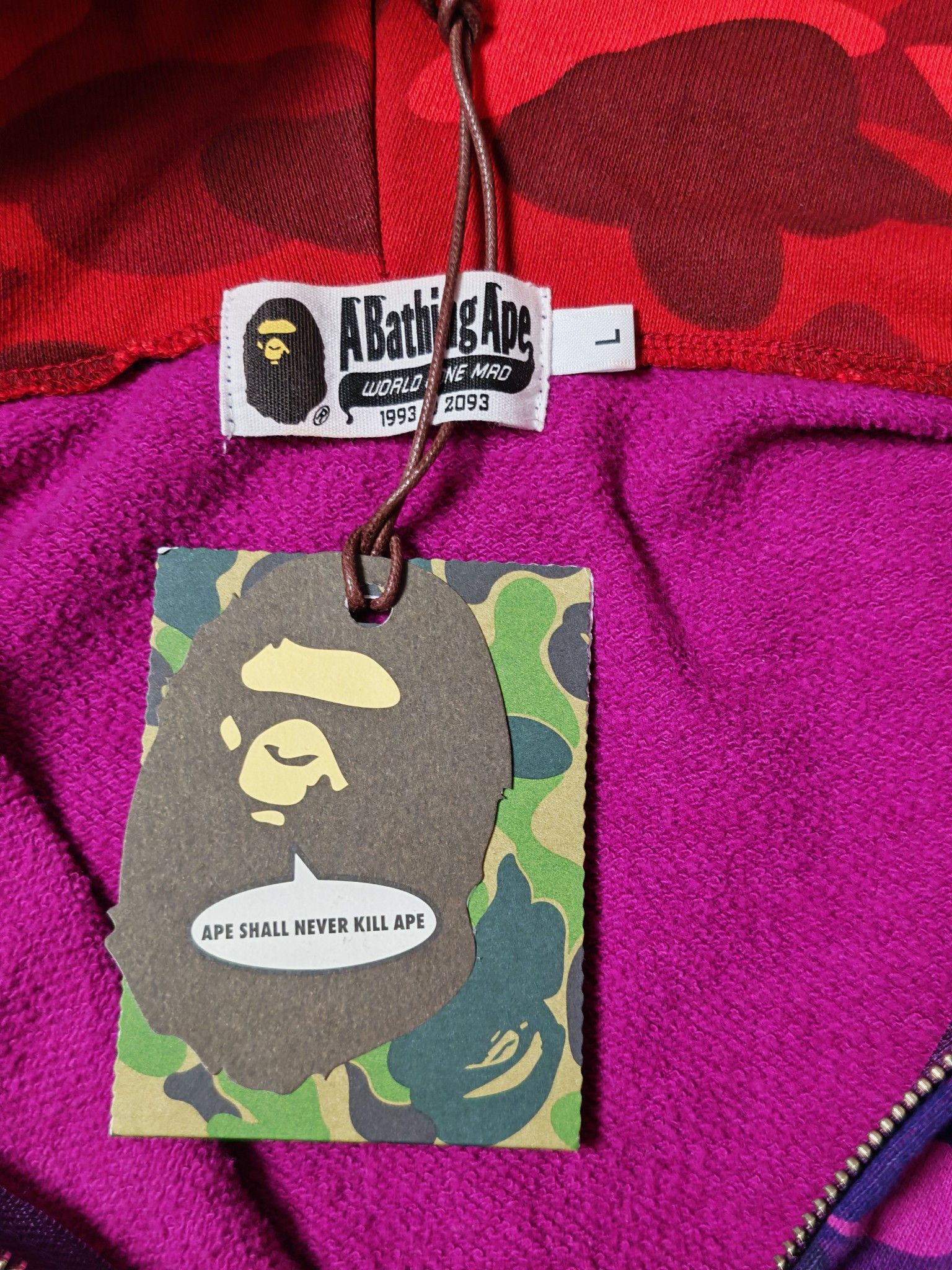 Bape Multi Camo Shark Hoodie - Size L Size US L / EU 52-54 / 3 - 3 Thumbnail