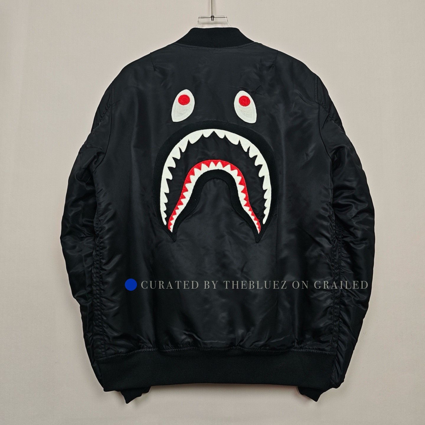 Bape Black Shark Embroidered Bomber Jacket Size US L / EU 52-54 / 3 - 2 Thumbnail