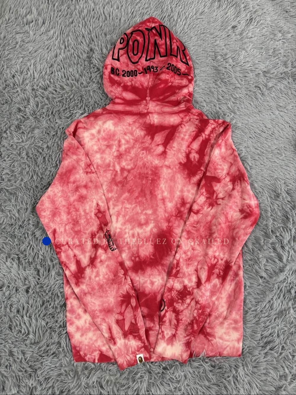 Bape Tie-Dye Shark Full Zip Hoodie in Red Size US L / EU 52-54 / 3 - 2 Thumbnail
